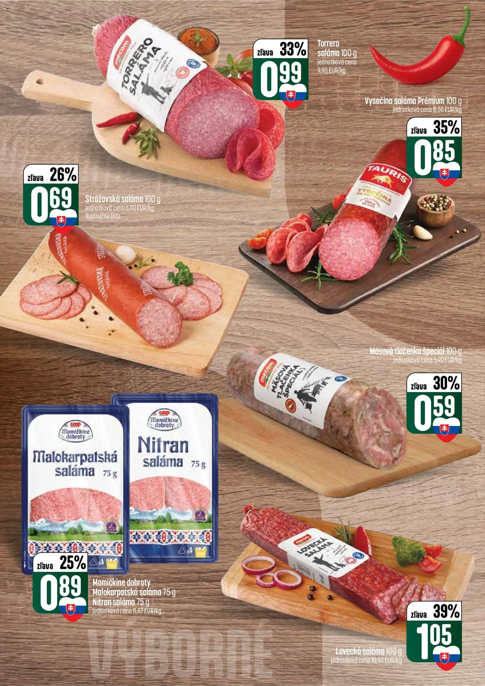 Nové COOP Jednota akcie – leták je platný od 16.04.2026 | Strana: 16 | Produkty: Saláma