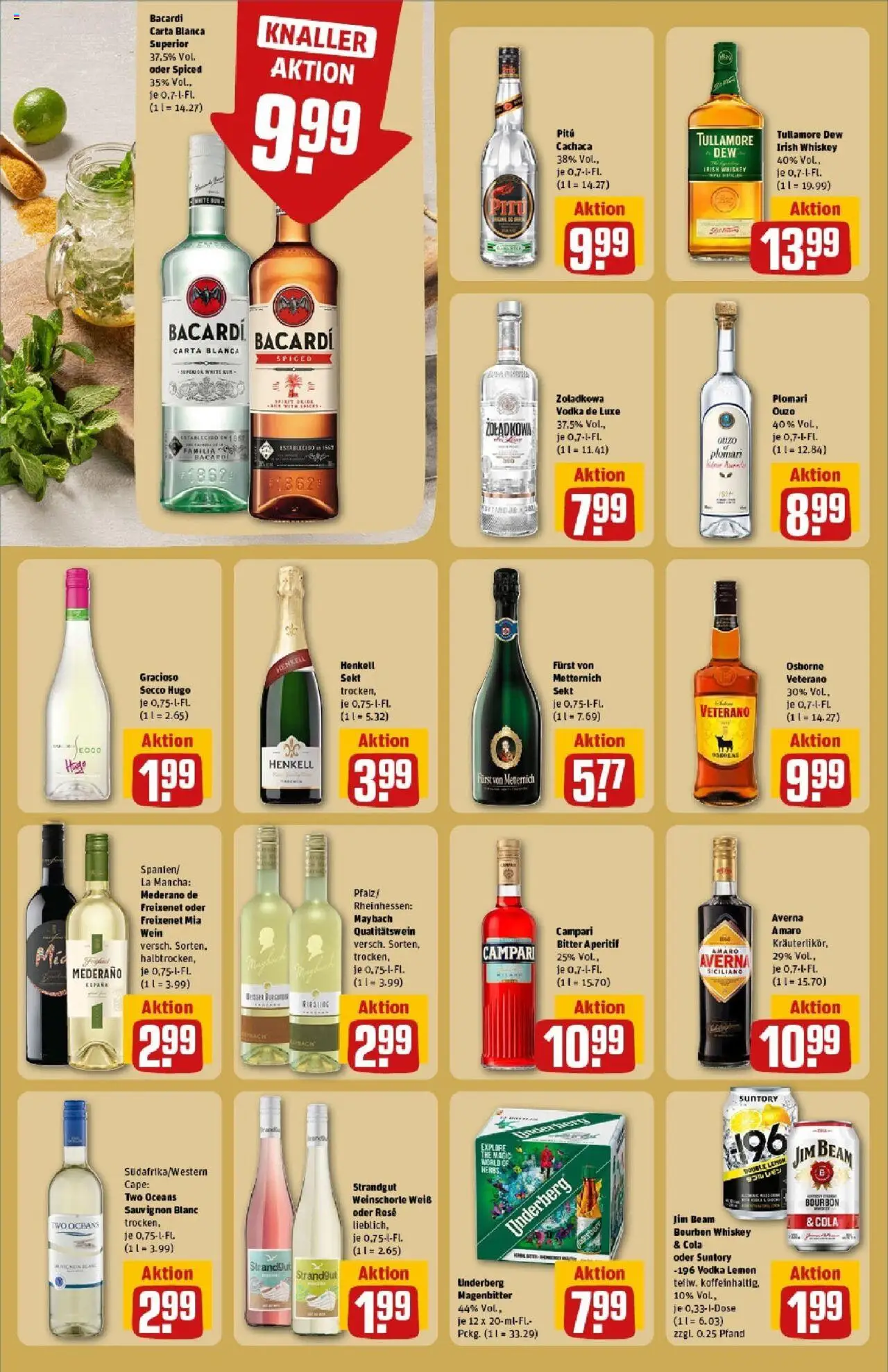 Rewe prospekt Duisburg / Duissern	 - gültig ab dem 01.06.2025 | Seite: 20 | Produkte: Bacardi, Jim beam, Furst von metternich, Rum