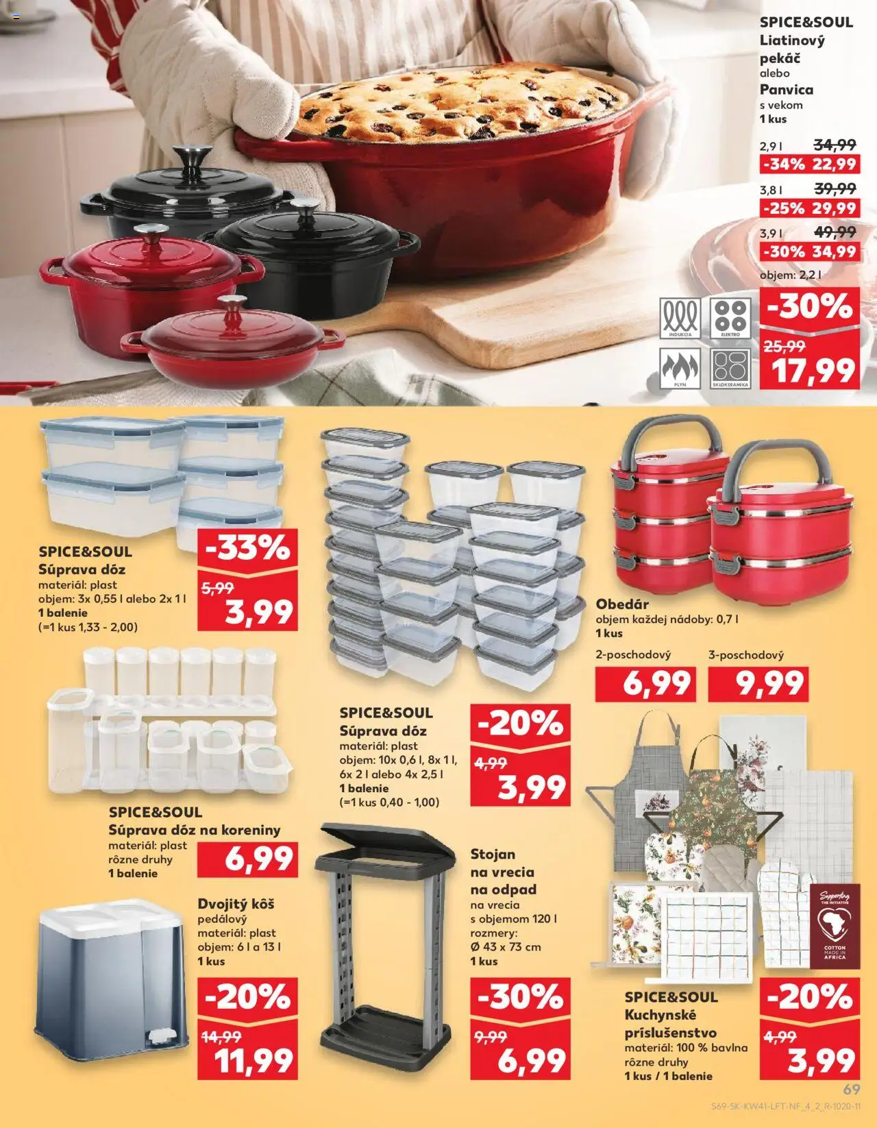 Nové Kaufland akcie – leták je platný od 09.10.2025 | Strana: 69 | Produkty: Kôš, Panvica