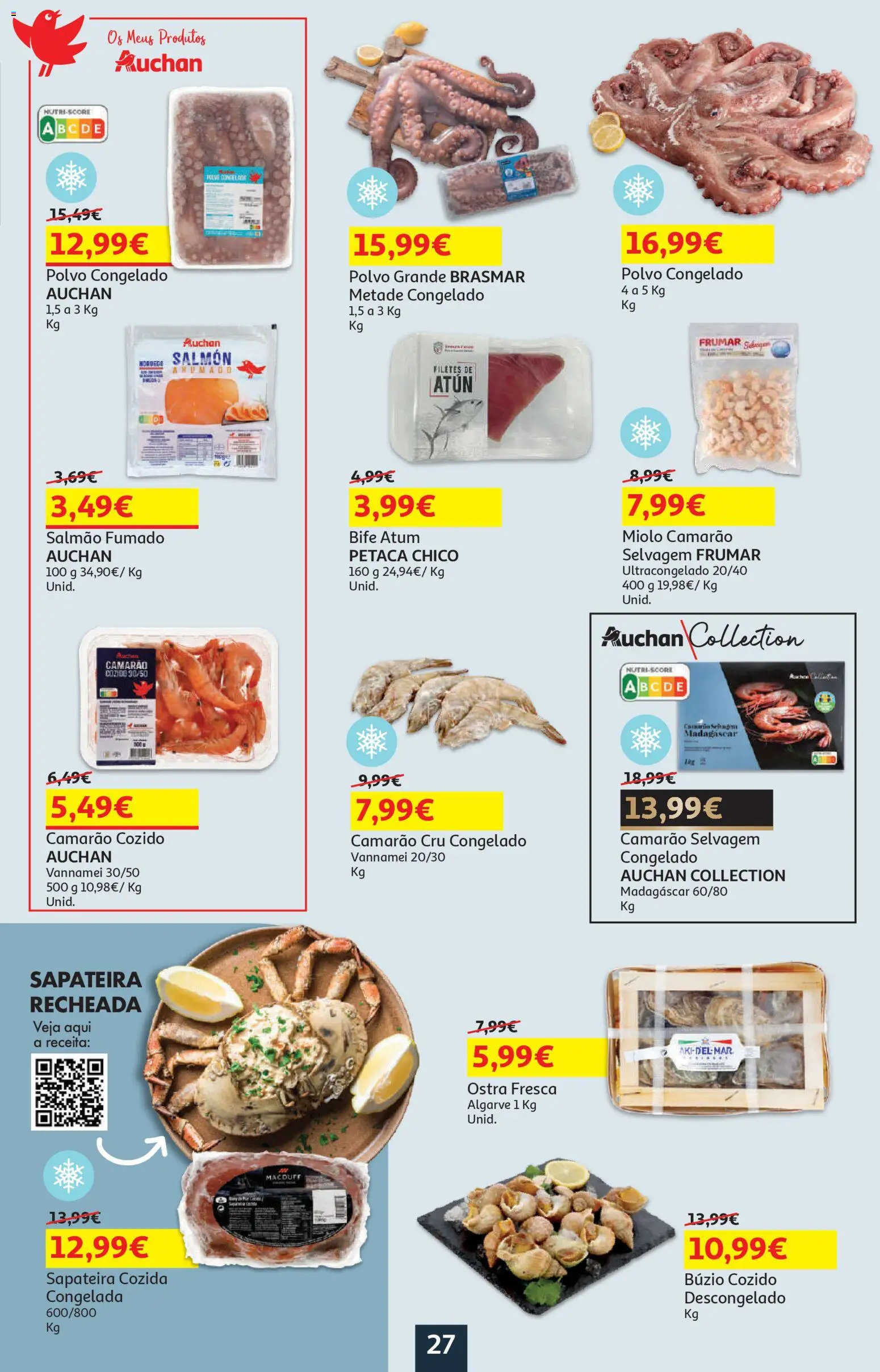 Auchan - Páscoa │ válido de 13.03.2026 | Página: 27 | Produtos: Atum, Polvo, Salmão, Sapateira
