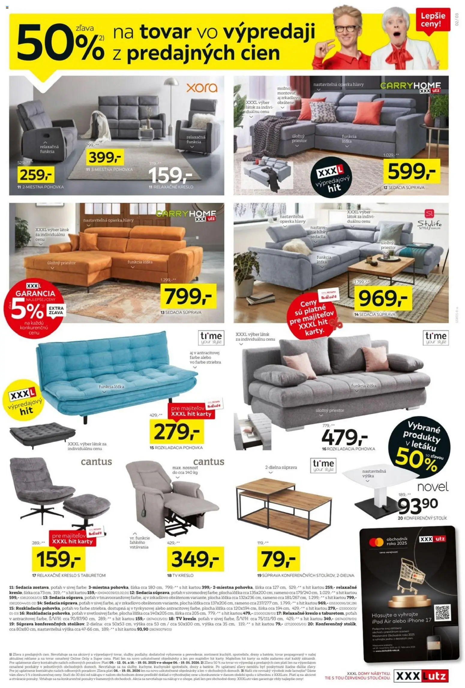 Nové XXXLutz akcie – leták je platný od 05.01.2026 | Strana: 3 | Produkty: Sedacia súprava, Drezy, Tv, Rozkladacia pohovka