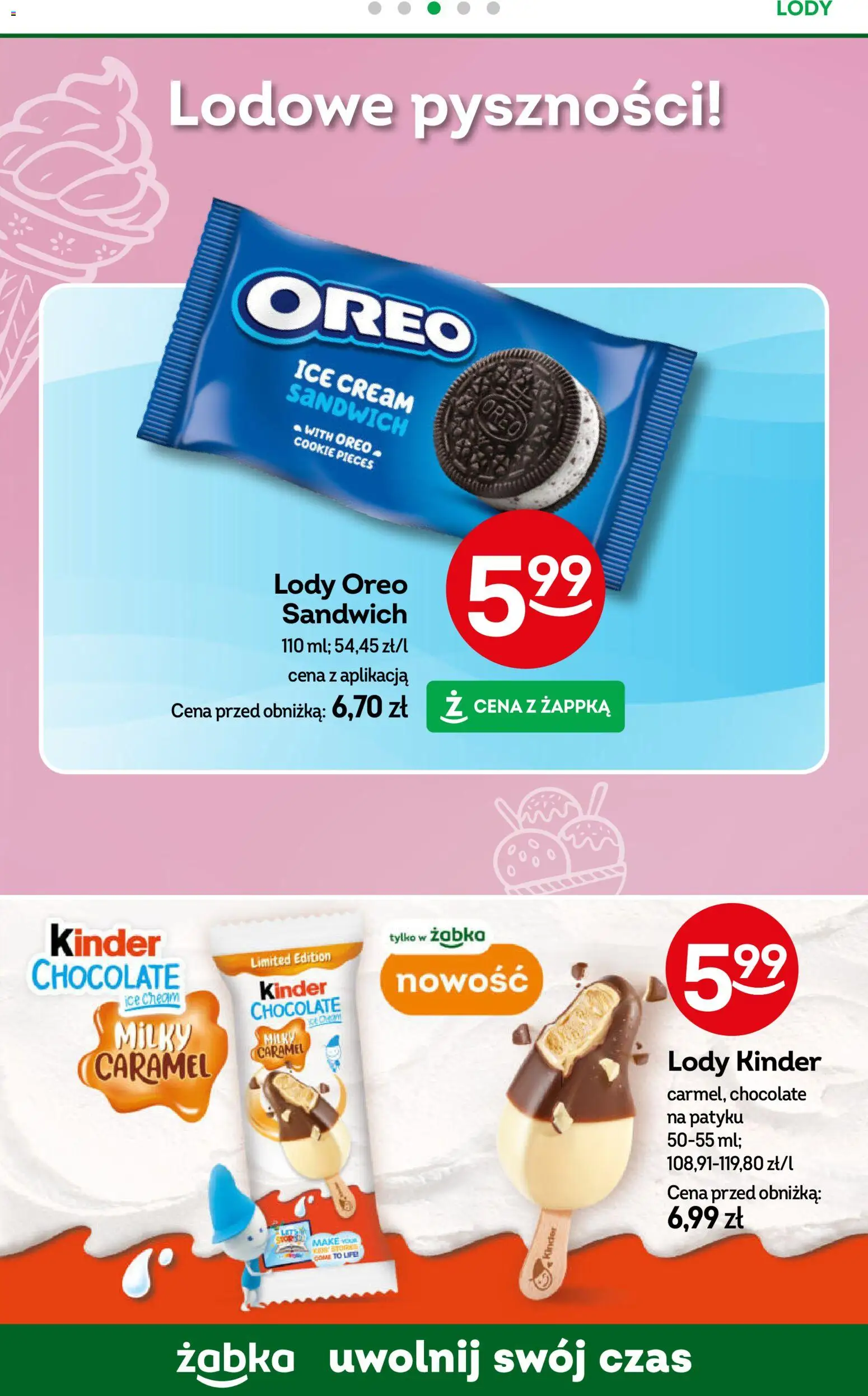 Żabka gazetka od 22.04.2026 | Strona: 52 | Produkty: Sandwich, Lody