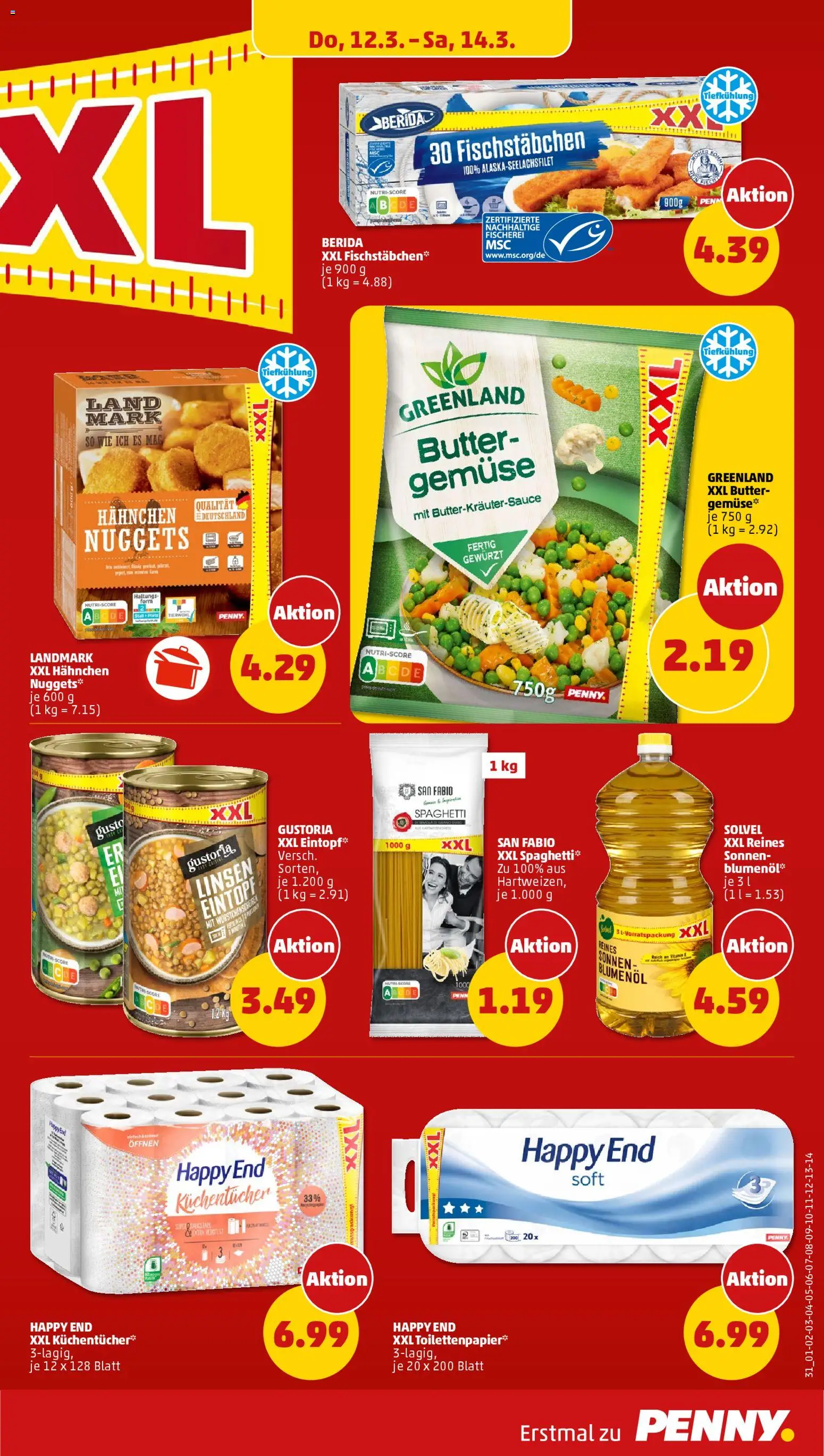 Penny Prospekt 	 – gültig ab 09.03.2026 | Seite: 33 | Produkte: Butter, Fischstabchen, Gemüse, Toilettenpapier