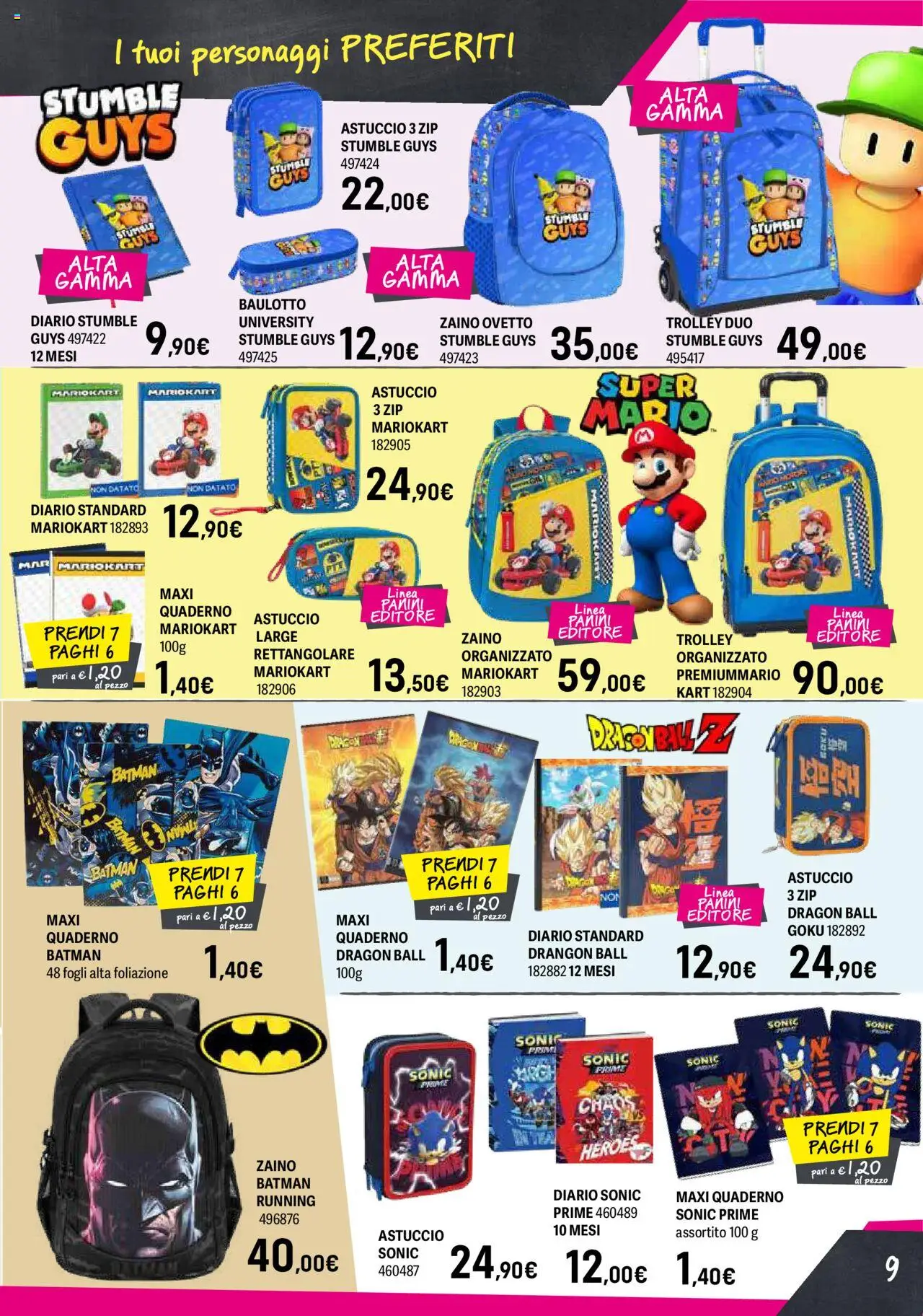Volantino Orizzonte del 04.08.2025 | Pagina: 9 | Prodotti: Zaino, Astuccio, Quaderno, Trolley