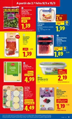 Pré-visualização Milbona Queijo Gouda, Gouda cheese young, 700 g válido de 09.03.2026 | Página: 9