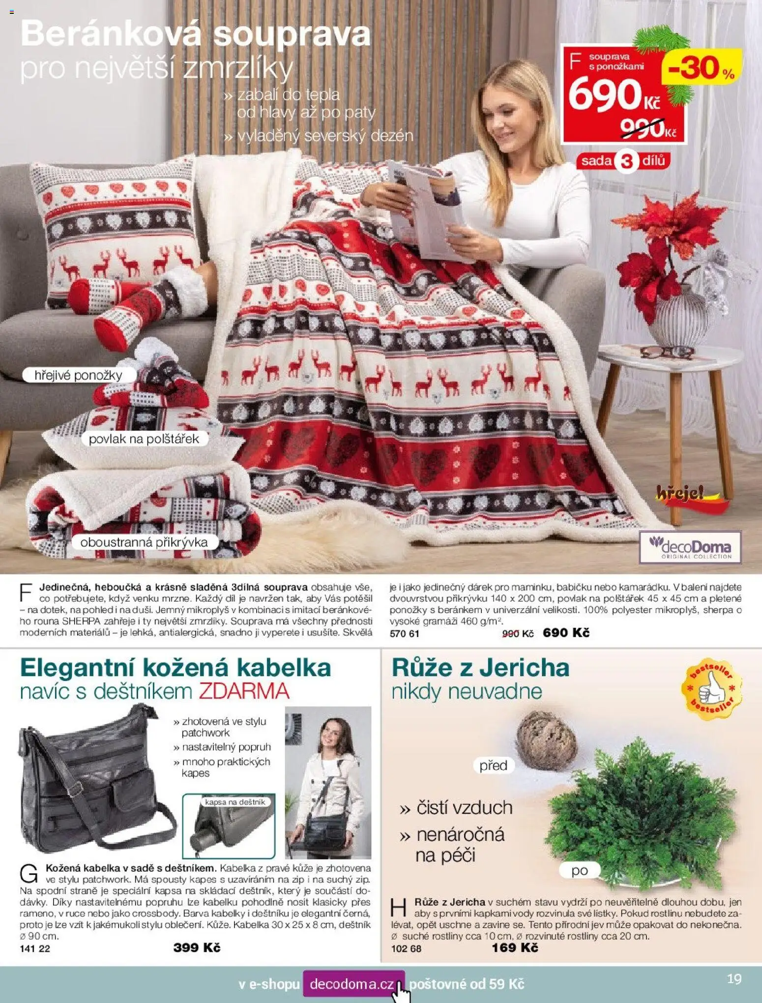 Decodoma katalog od 10.11.2025 | Strana: 19 | Produkty: Ponožky, Kabelka, Deštník, Přikrývka