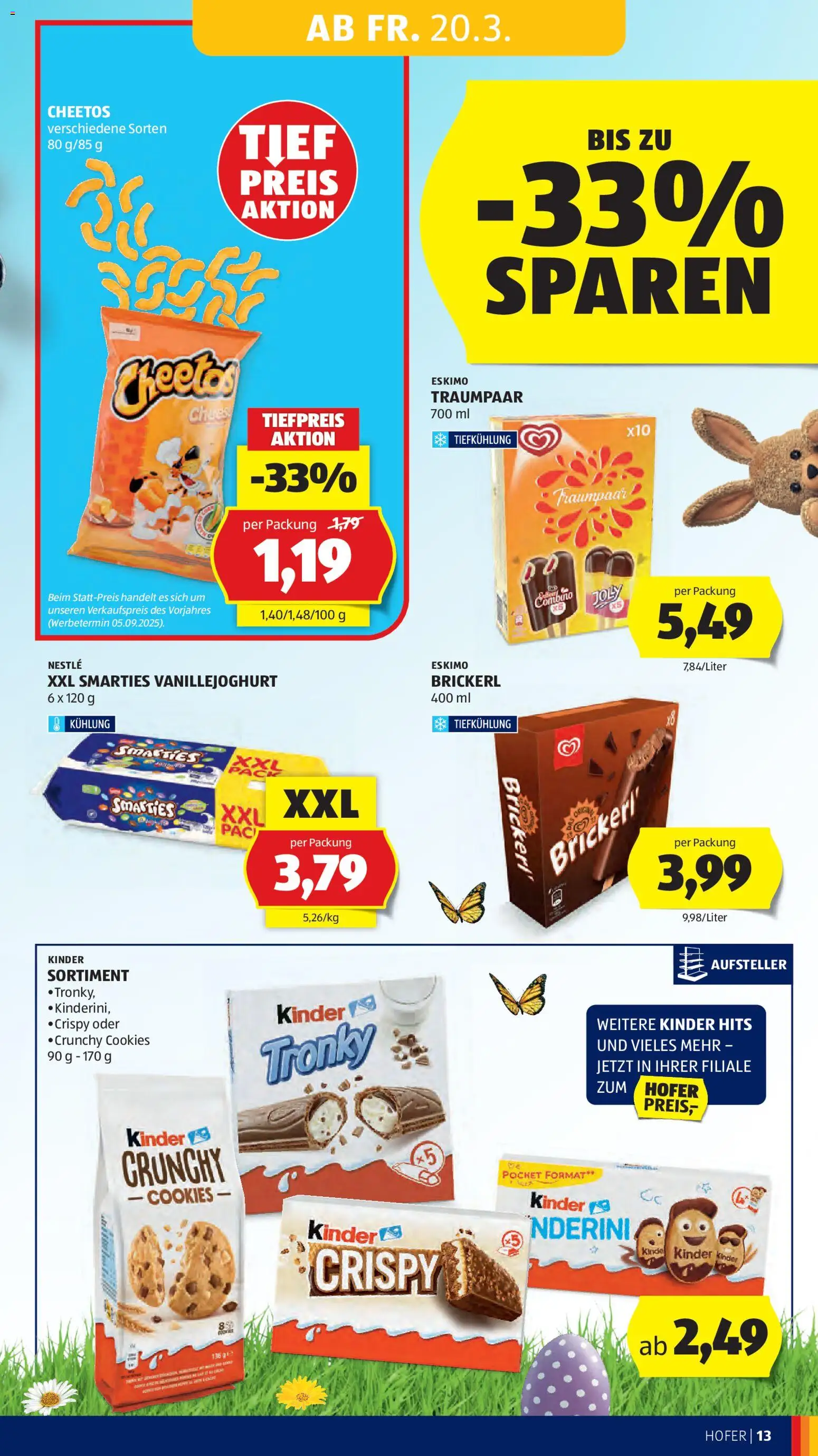 Hofer AT akciós ujság - amely érvényes a következő dátumtól: 20.03.2026 | Oldal: 17 | Termékek: Cheetos