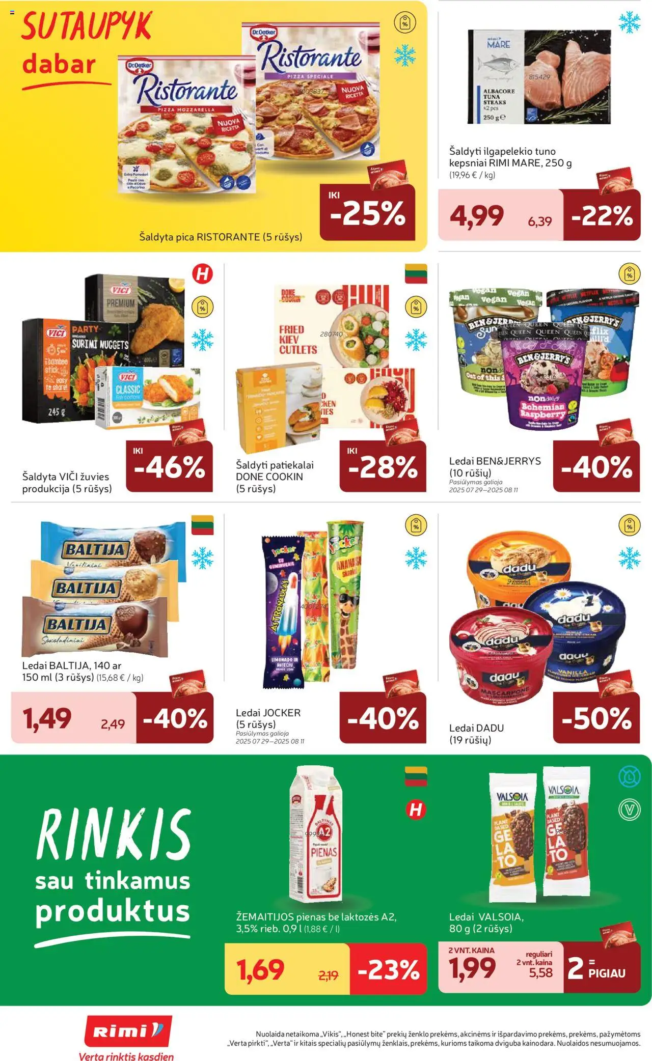 Rimi leidinys│galioja nuo 05.08.2025 | Puslapis: 19 | Prekių: Ledai, Pienas, Pica