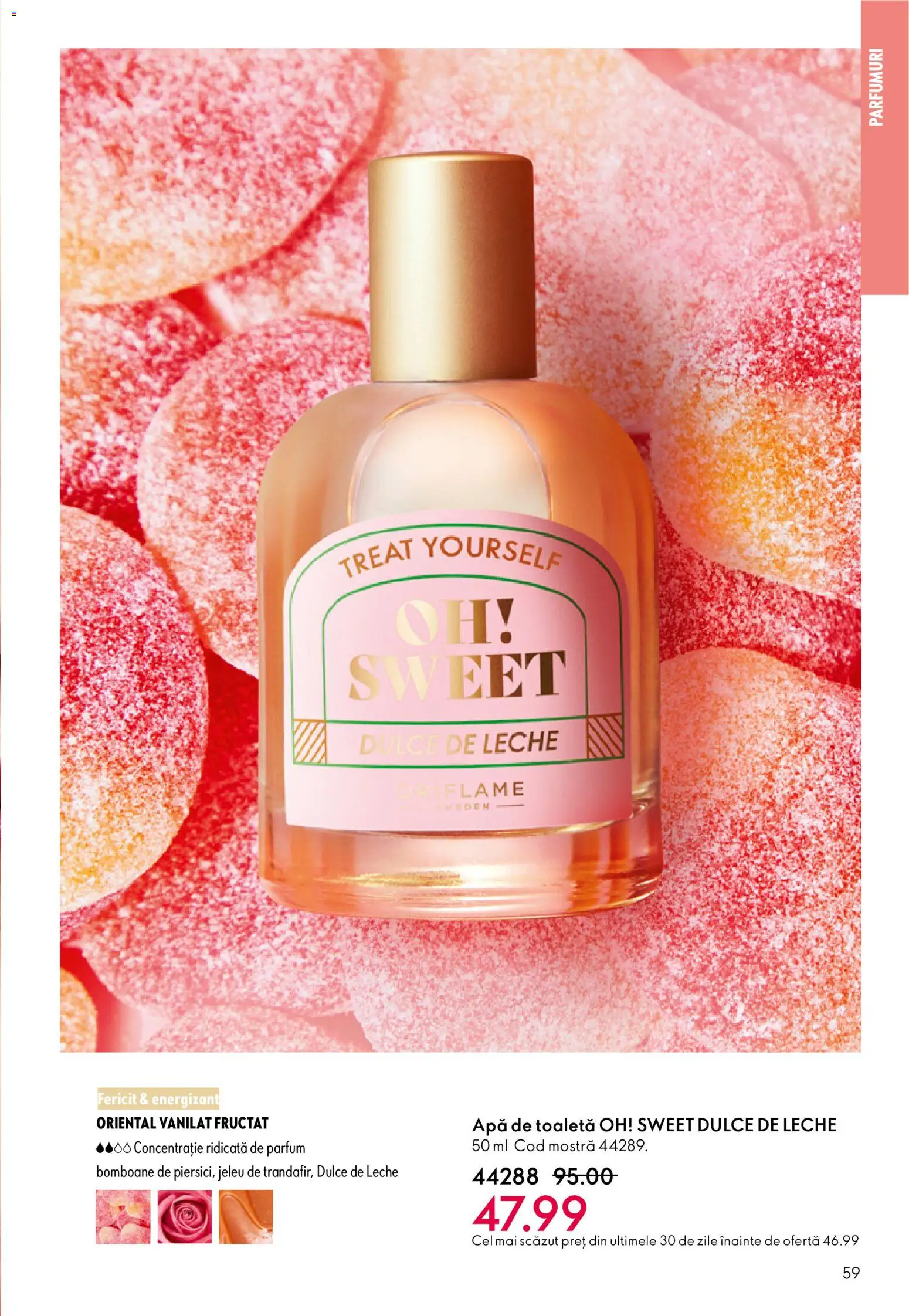 Noul catalog Oriflame – valabil de la 23.12.2025 | Pagină: 59 | Produse: Parfum, Apă de toaletă, Bomboane, Apă