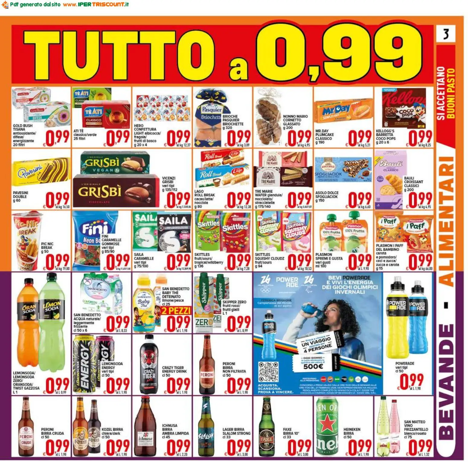 Volantino Ipertriscount del 16.01.2026 | Pagina: 3 | Prodotti: Birra, Caramelle, Ceci, Croissant