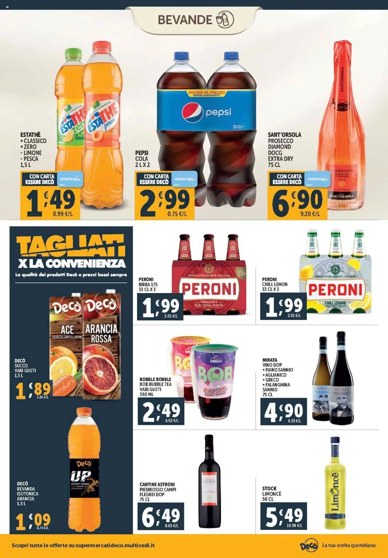 Volantino Decò del 08.08.2025 | Pagina: 14 | Prodotti: Birra, Limone, Pesca, Arancia