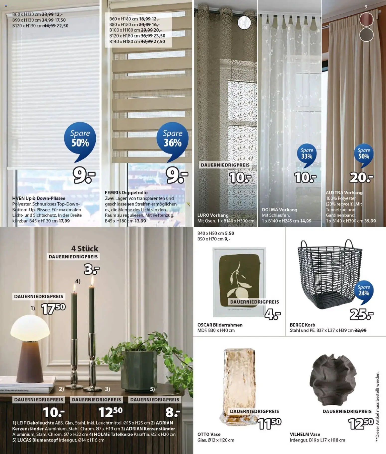 Angebote JYSK – gültig ab 30.12.2025 | Seite: 9 | Produkte: Blumentopf, Vase, Vorhang, Bilderrahmen