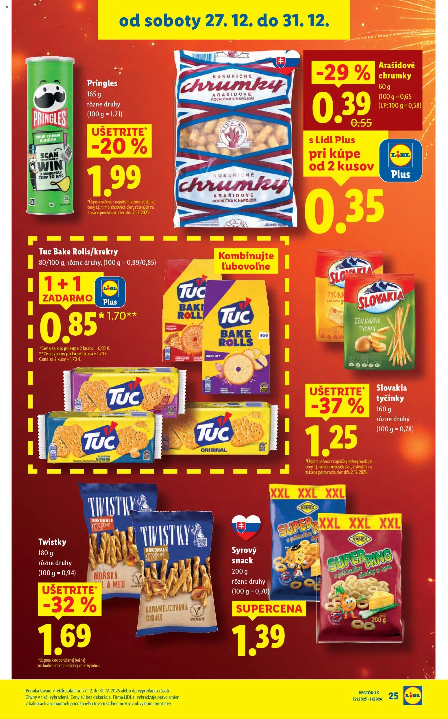 Nové Lidl akcie – leták je platný od 27.12.2025 | Strana: 29 | Produkty: Pringles, Med