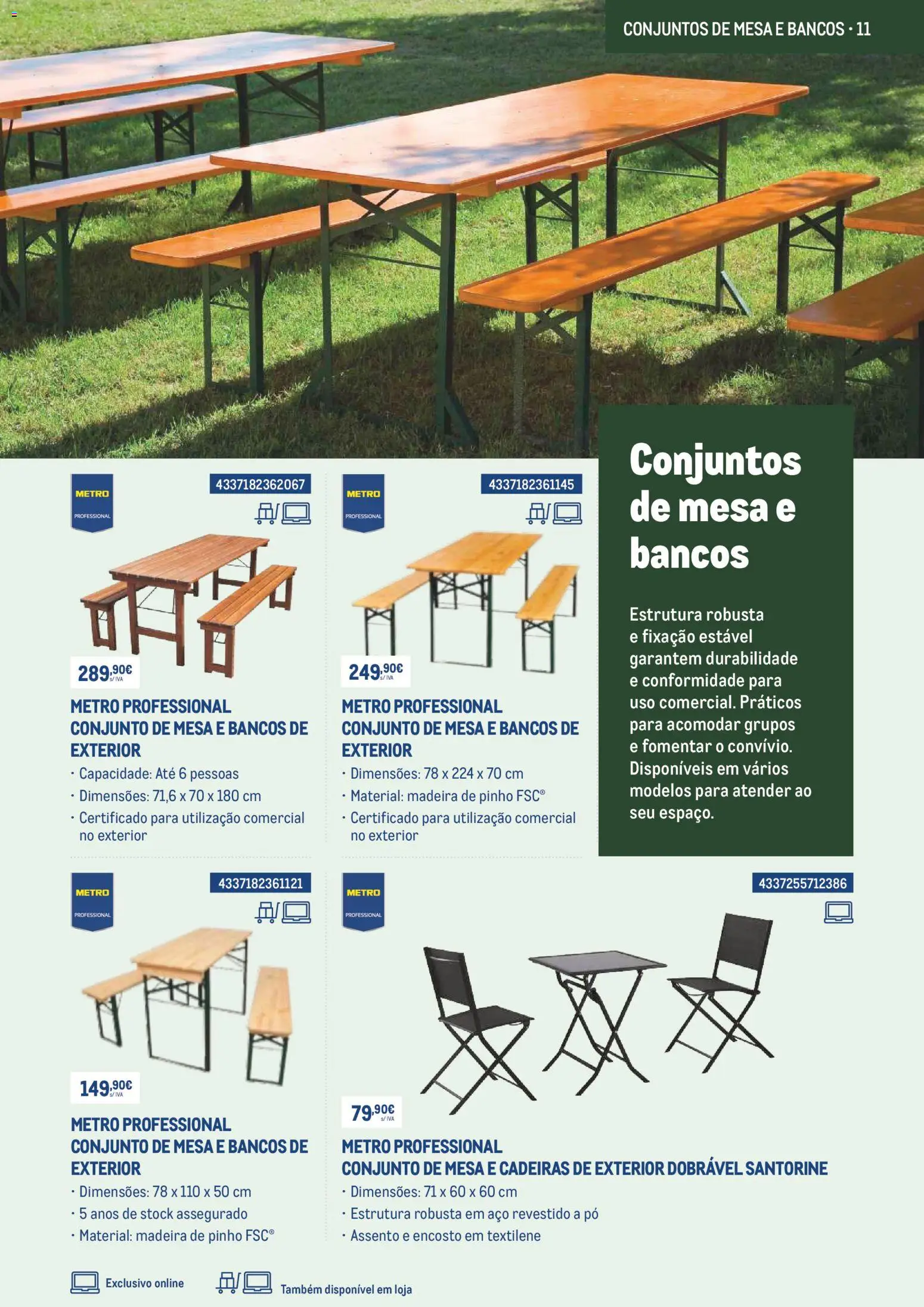 Makro Prepare o seu negócio para o bom tempo com 10desconto │ válido de 01.03.2026 | Página: 11 | Produtos: Cadeiras, Pó, Cadeiras de exterior, Mesa