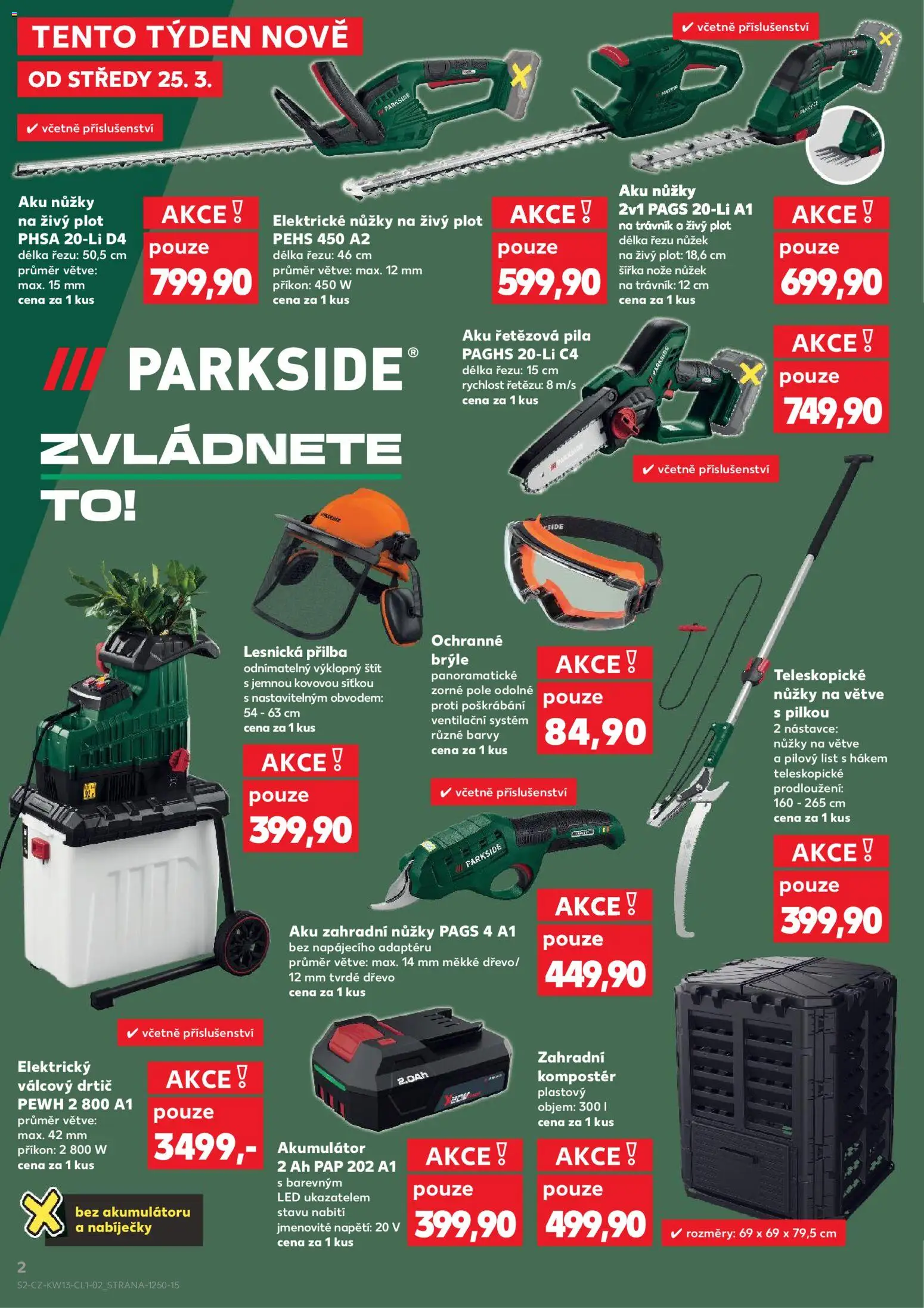 Kaufland leták - Kolín od 25.03.2026 | Strana: 2 | Produkty: Parkside, Drtič, Barvy, Aku nůžky