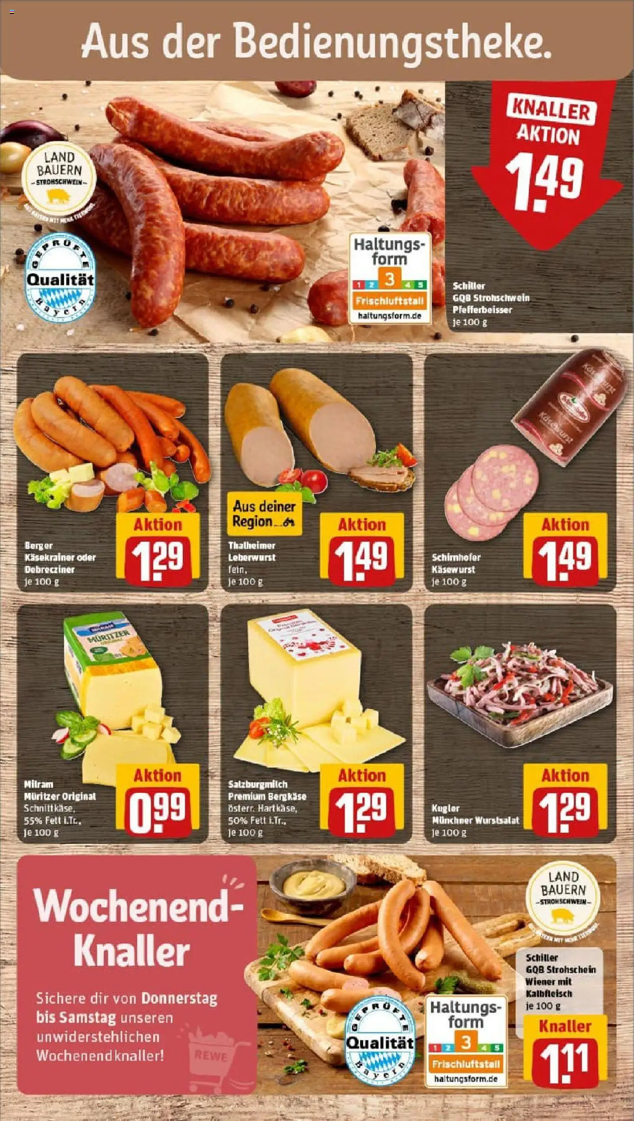 Rewe prospekt Hirschaid	 - gültig ab dem 22.06.2025 | Seite: 11 | Produkte: Käsekrainer, Milram