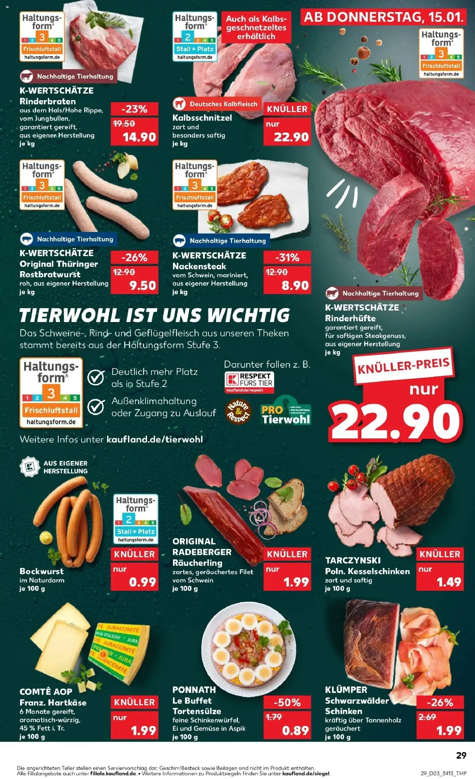 Kaufland prospekt Dresden	 – gültig ab 19.01.2026 | Seite: 29 | Produkte: Rinderbraten, Bockwurst, Jura, Steak