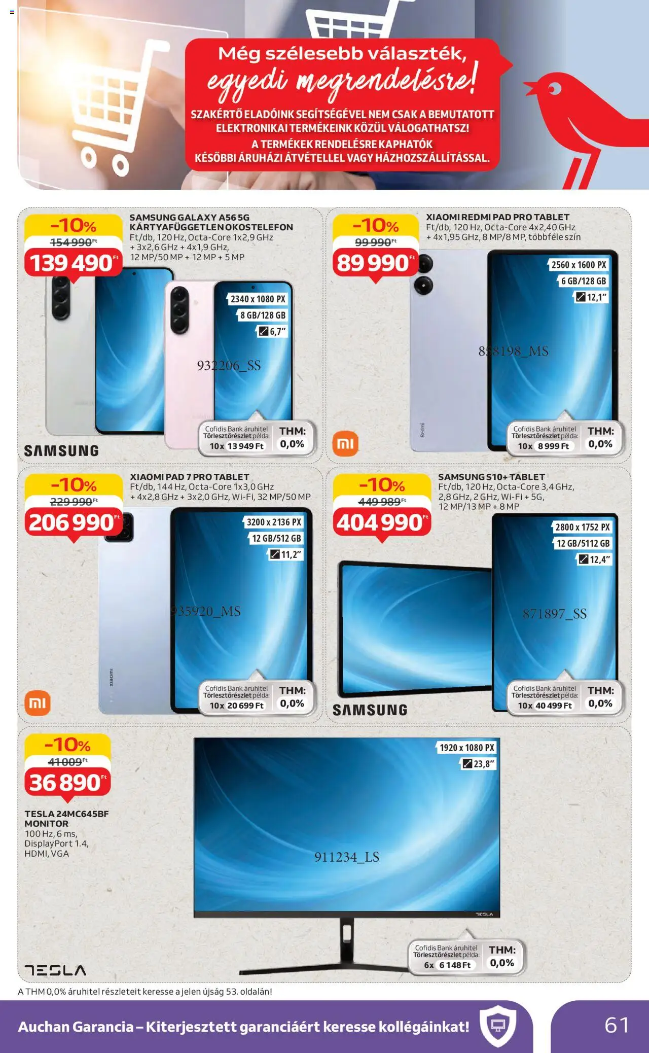 Auchan akciós ujság - amely érvényes a következő dátumtól: 26.06.2025 | Oldal: 61 | Termékek: Okostelefon, Tablet, Smartphone, Samsung