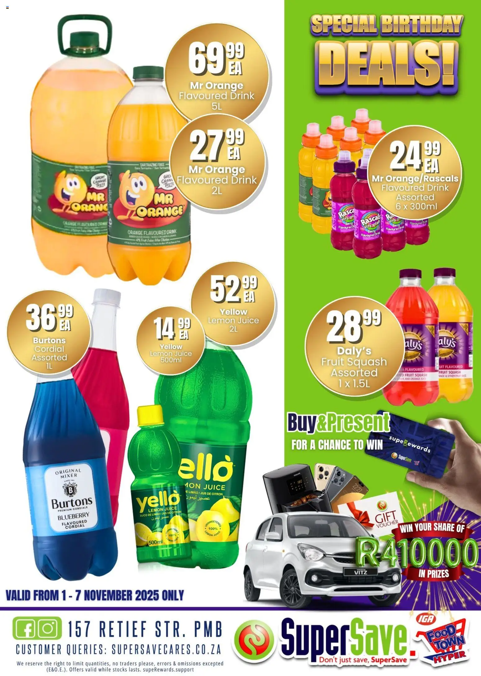 New Super Save catalogue – valid from 31.10.2025 | Page: 69 | Products: Mixer, Squash, Juice, Lemon