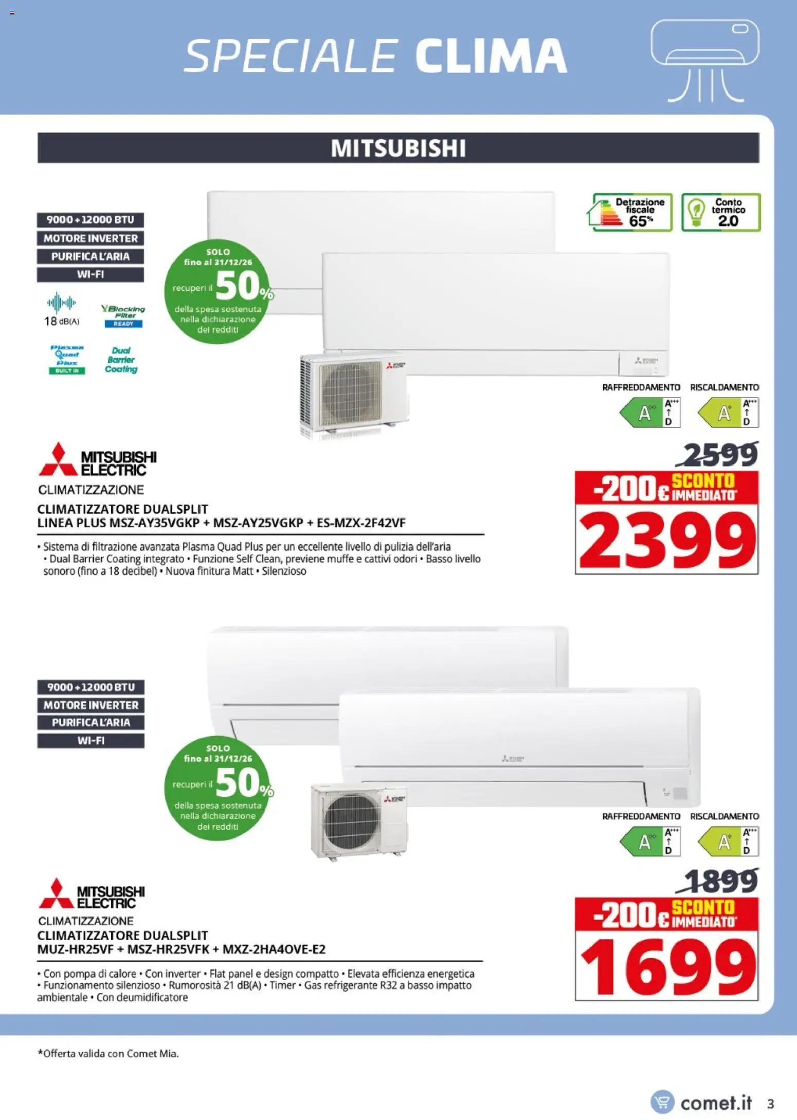 Volantino Comet del 12.03.2026 | Pagina: 3 | Prodotti: Climatizzatore, Deumidificatore