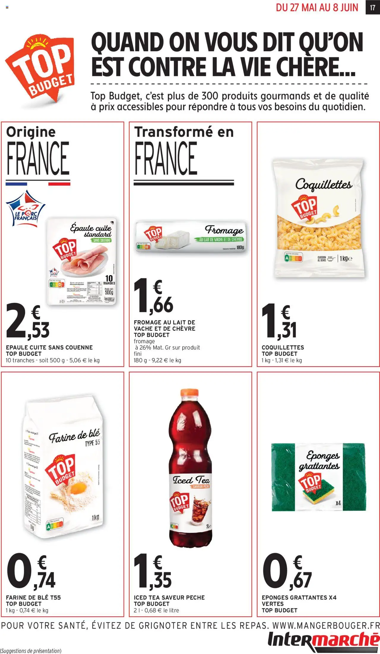  | Page: 18 | Produits: Farine de ble, Pêche, Fromage, Coquillettes