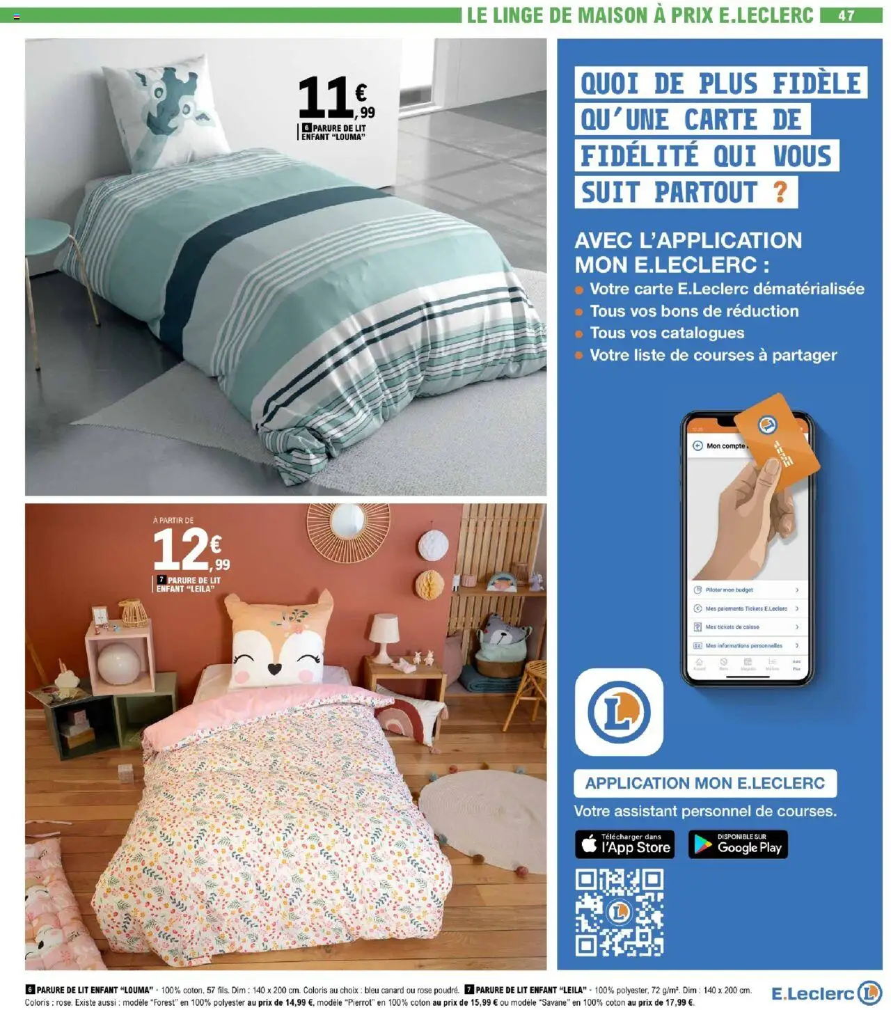  | Page: 47 | Produits: Coton, Parure de lit, Store, Lit