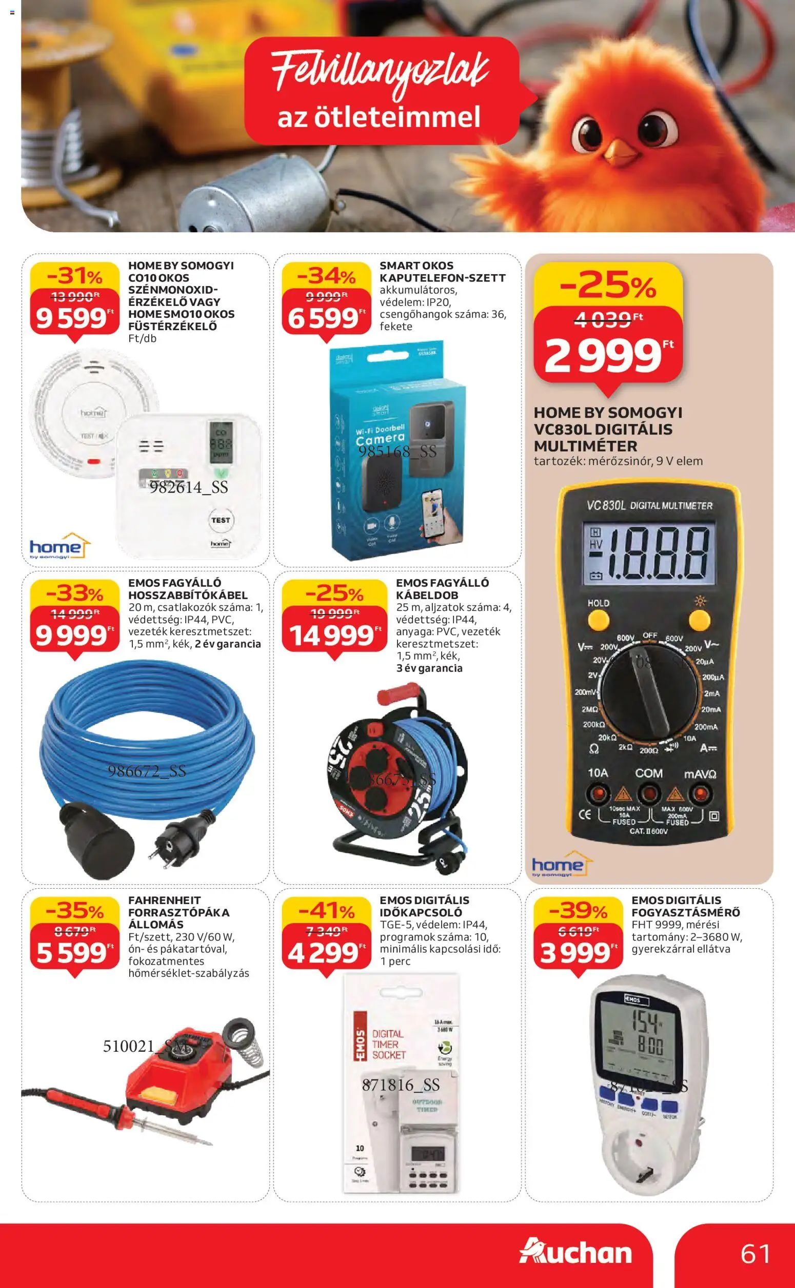 Auchan akciós ujság - amely érvényes a következő dátumtól: 13.11.2025 | Oldal: 61 | Termékek: Fogyasztásmérő, Időkapcsoló