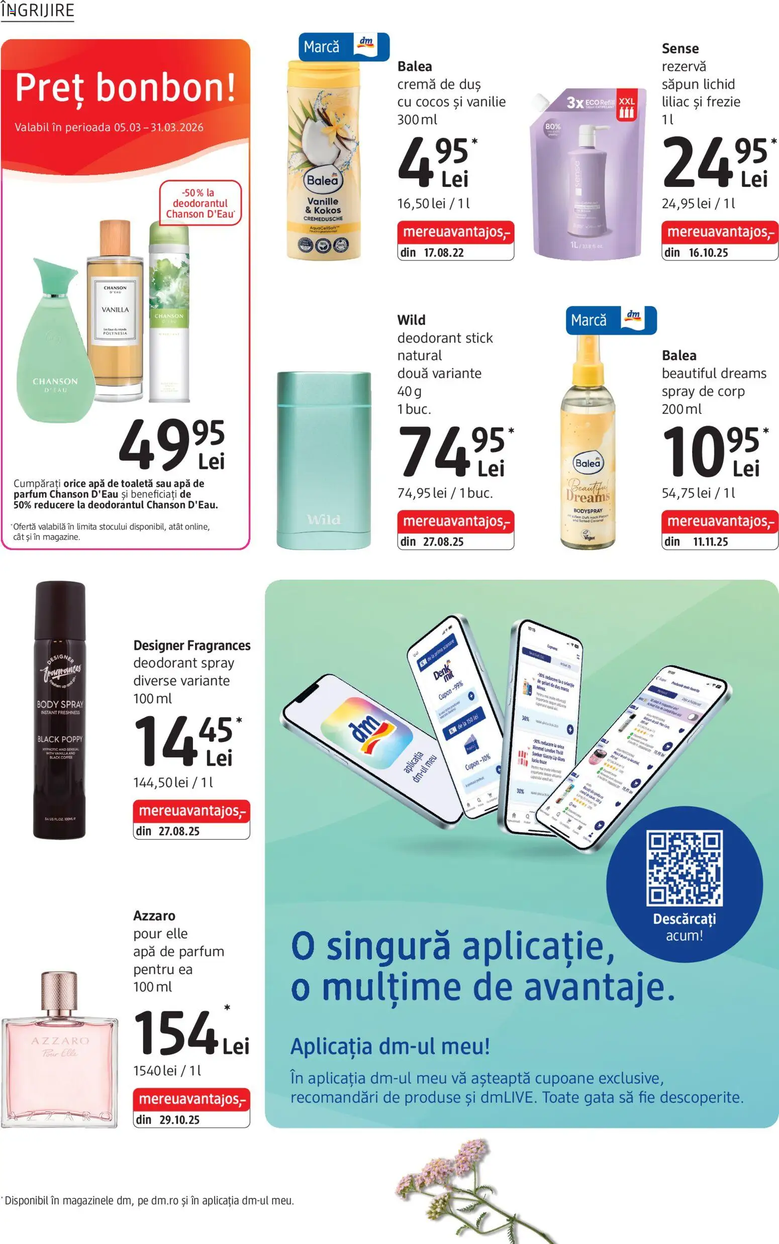 Noul catalog DM drogeriemarkt – valabil de la 05.03.2026 | Pagină: 20 | Produse: Apă de parfum, Body, Săpun, Rezervă săpun