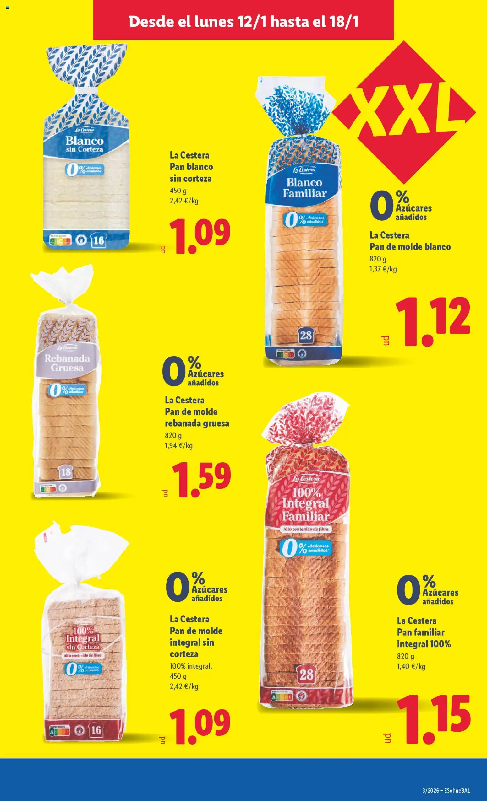 Lidl folleto │ válido desde el 12.01.2026 | Página: 13 | Productos: Pan, Pan de molde