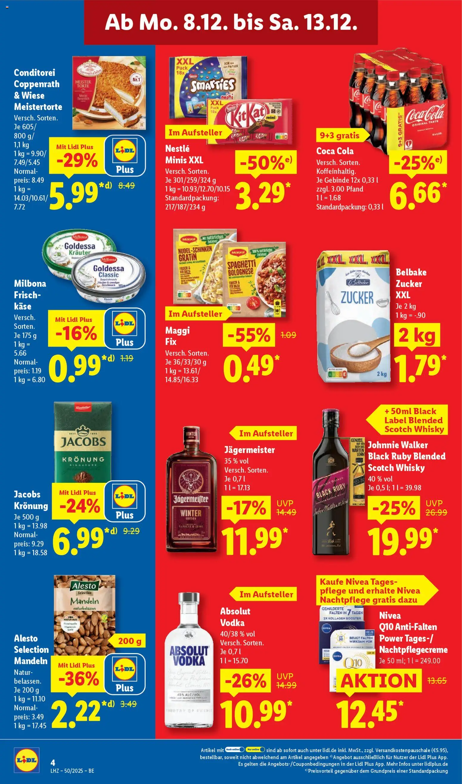 Lidl Prospekt Zossen – gültig ab 08.12.2025 | Seite: 10 | Produkte: Mandeln, Jägermeister, Vodka, Johnnie walker