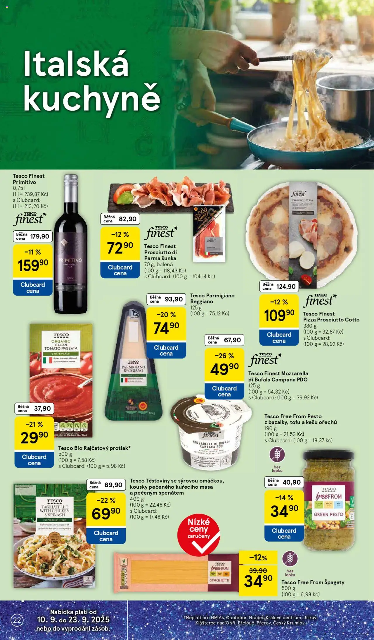 Tesco leták - Hypermarket od 10.09.2025 | Strana: 22 | Produkty: Tofu, Primitivo, Špagety, Mozzarella
