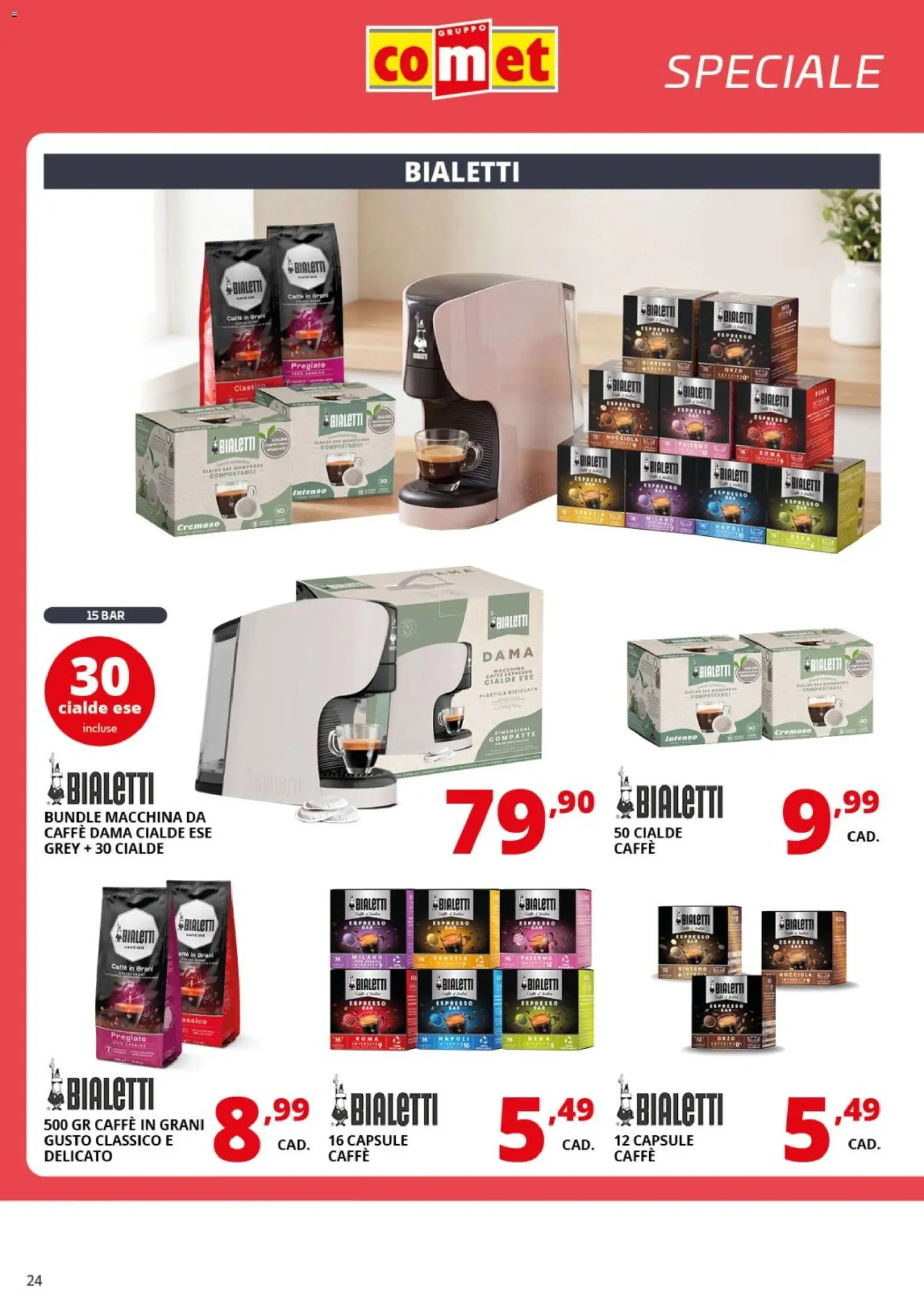 Volantino Comet del 24.04.2026 | Pagina: 24 | Prodotti: Macchina da caffe, Caffè, Caffè in grani