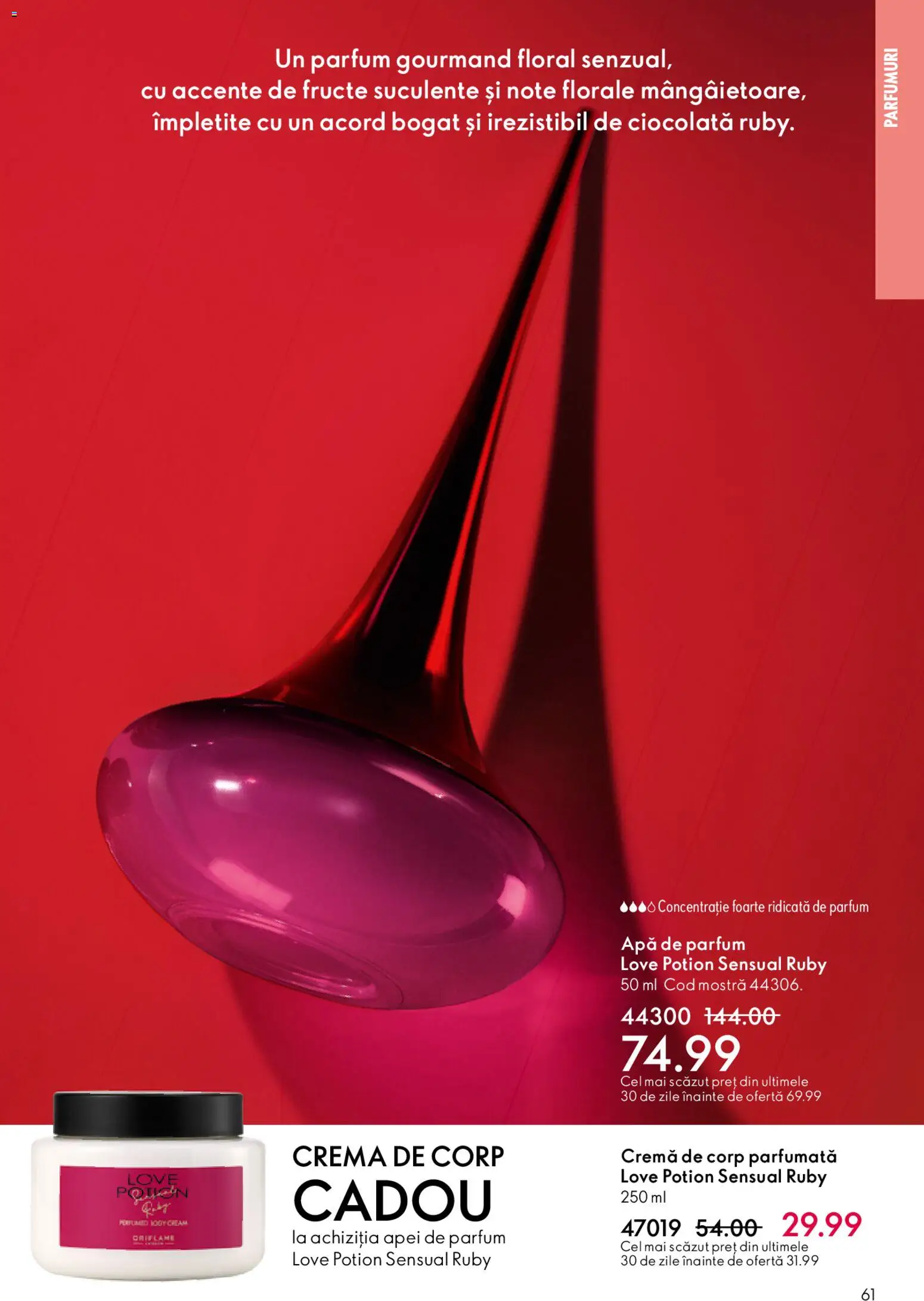 Noul catalog Oriflame – valabil de la 15.04.2026 | Pagină: 61 | Produse: Parfum, Ciocolată, Apă, Fructe