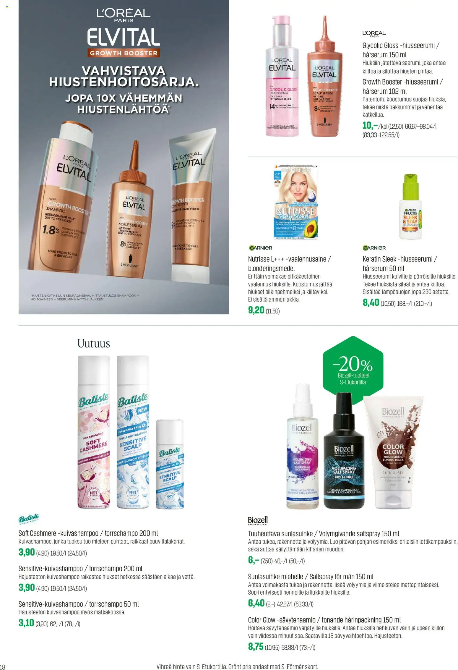 Sokos tarjoukset – voimassa 26.01.2026 alkaen | Sivu: 18 | Tuotteet: Tuoksu, Shampoo, Kuivashampoo