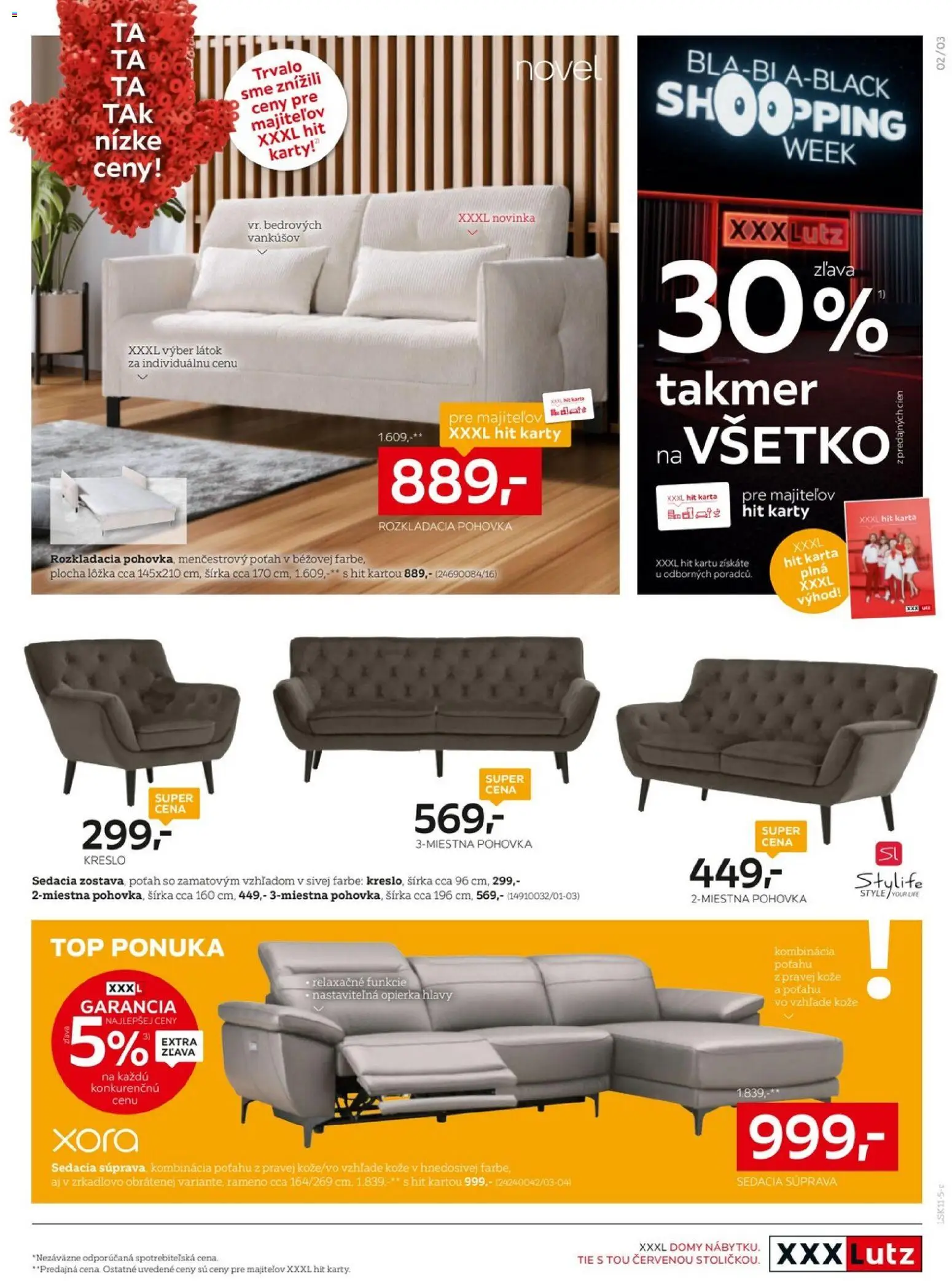 Nové XXXLutz akcie – leták je platný od 24.11.2025 | Strana: 3 | Produkty: Sedacia súprava, Rozkladacia pohovka, Pohovka