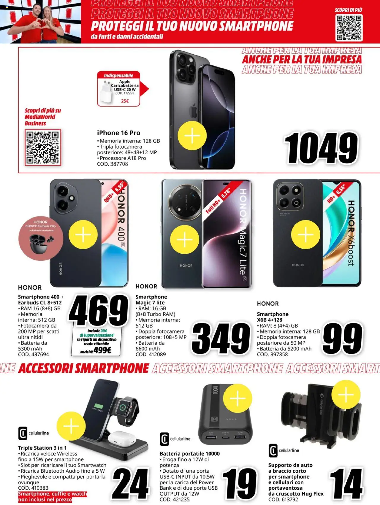 Volantino Media World del 11.08.2025 | Pagina: 9 | Prodotti: Iphone, Smartphone, USB, Smartwatch