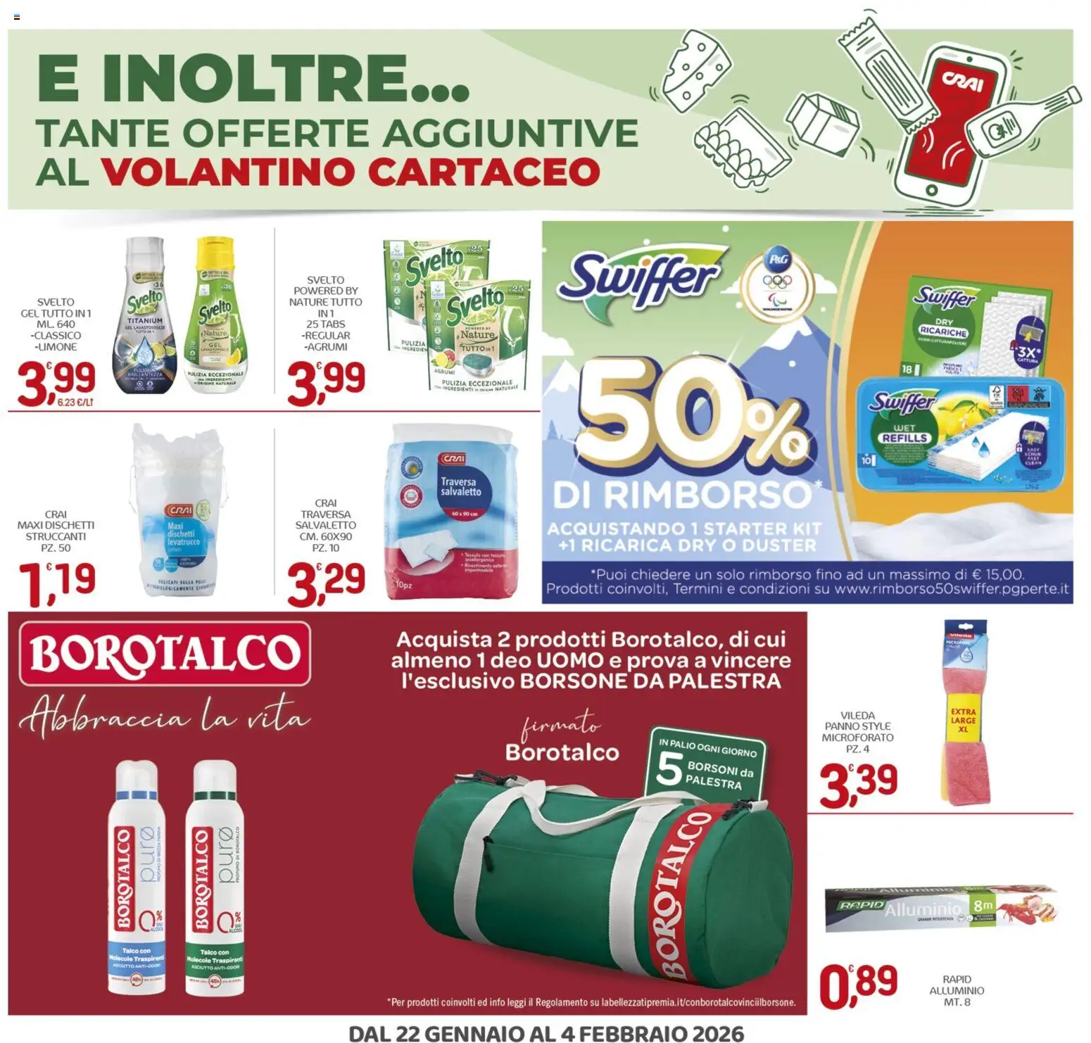 Volantino CRAI del 22.01.2026 | Pagina: 25 | Prodotti: Talco, Limone, The, Alluminio
