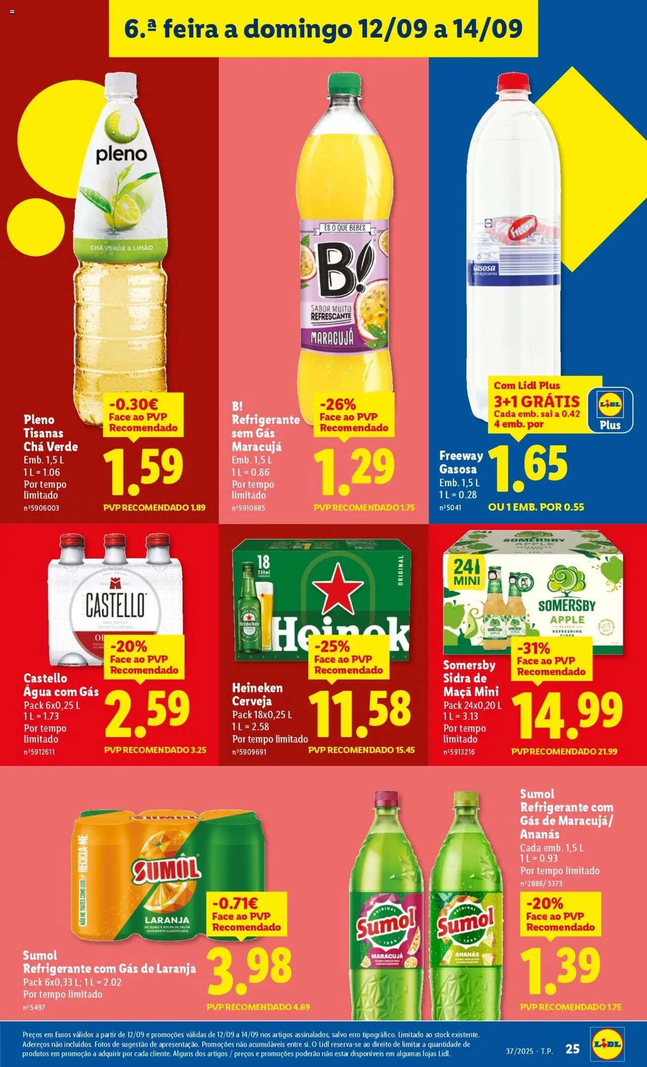 Lidl folheto │ válido de 08.09.2025 | Página: 25 | Produtos: Agua, Refrigerante, Maça, Cerveja
