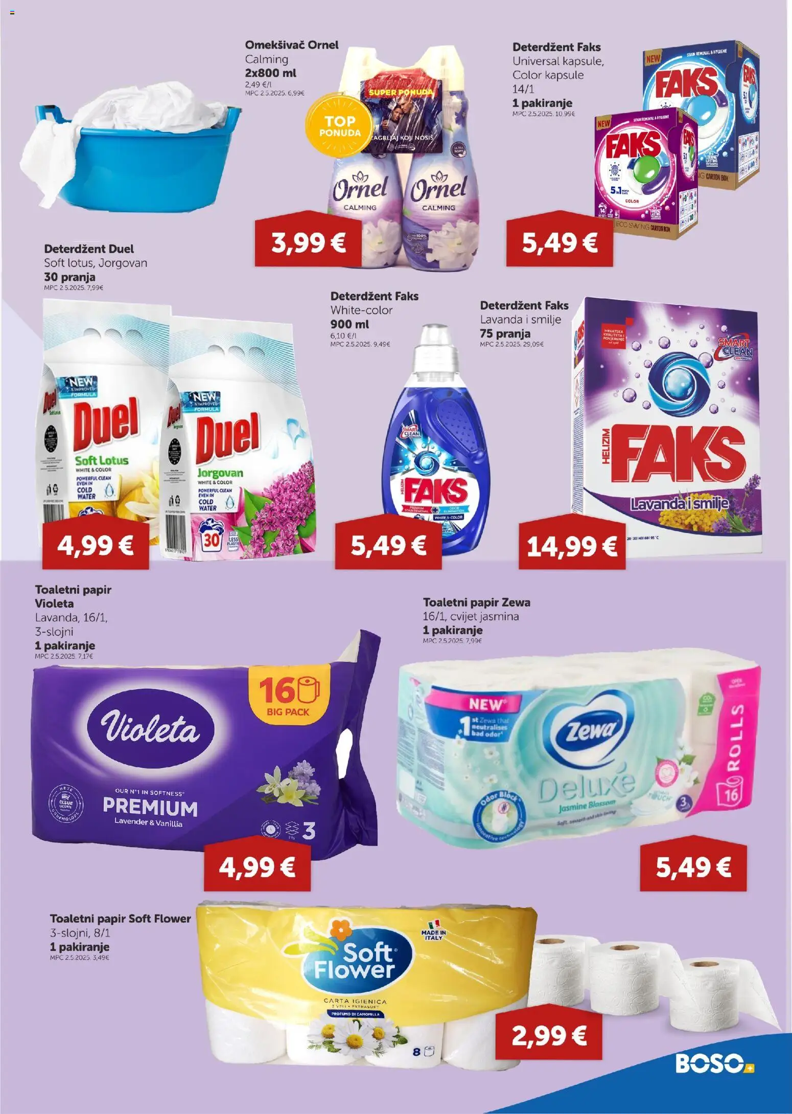Boso katalog | vrijedi od 30.10.2025 | Stranica: 17 | Proizvodi: Omekšivač, Deterdžent, Toaletni papir, Violeta