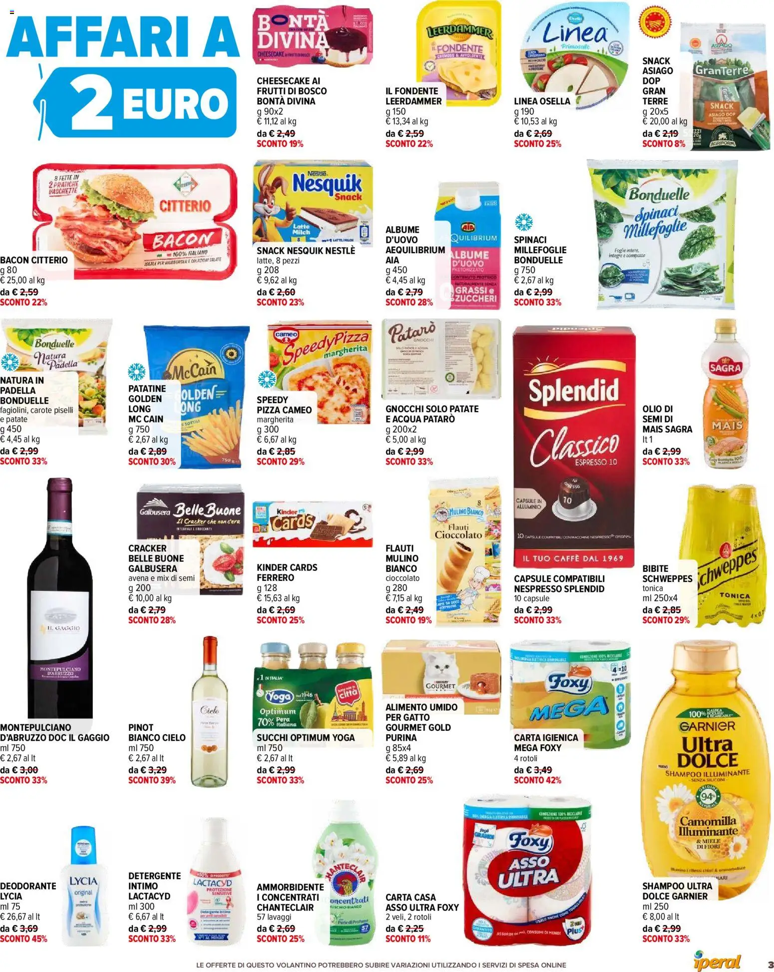 Volantino Iperal del 21.01.2026 | Pagina: 3 | Prodotti: Shampoo, Ammorbidente, Spinaci, Hamburger