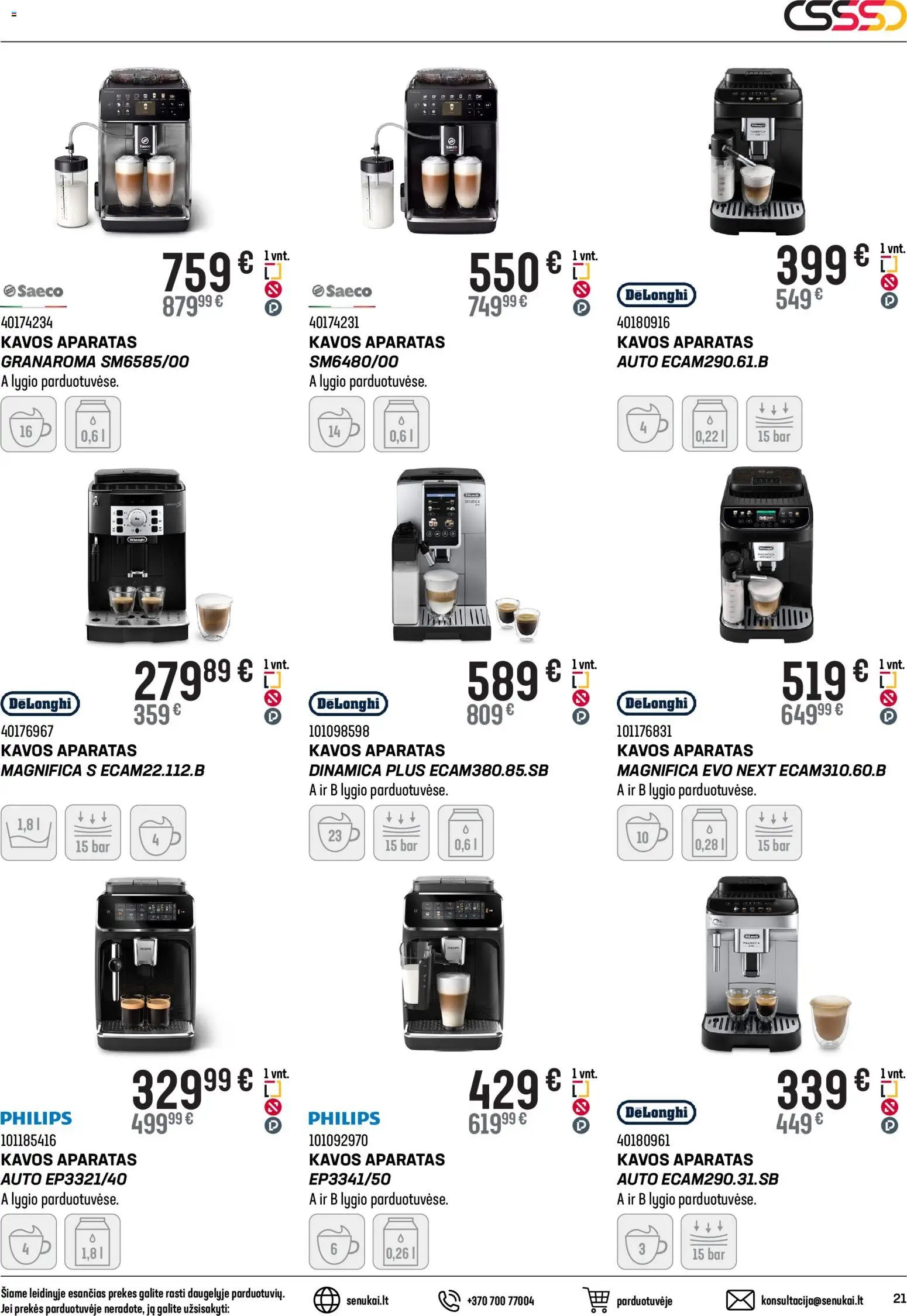 Senukai akcijos nuo 11.02.2026 | Puslapis: 21 | Prekių: Kavos aparatas