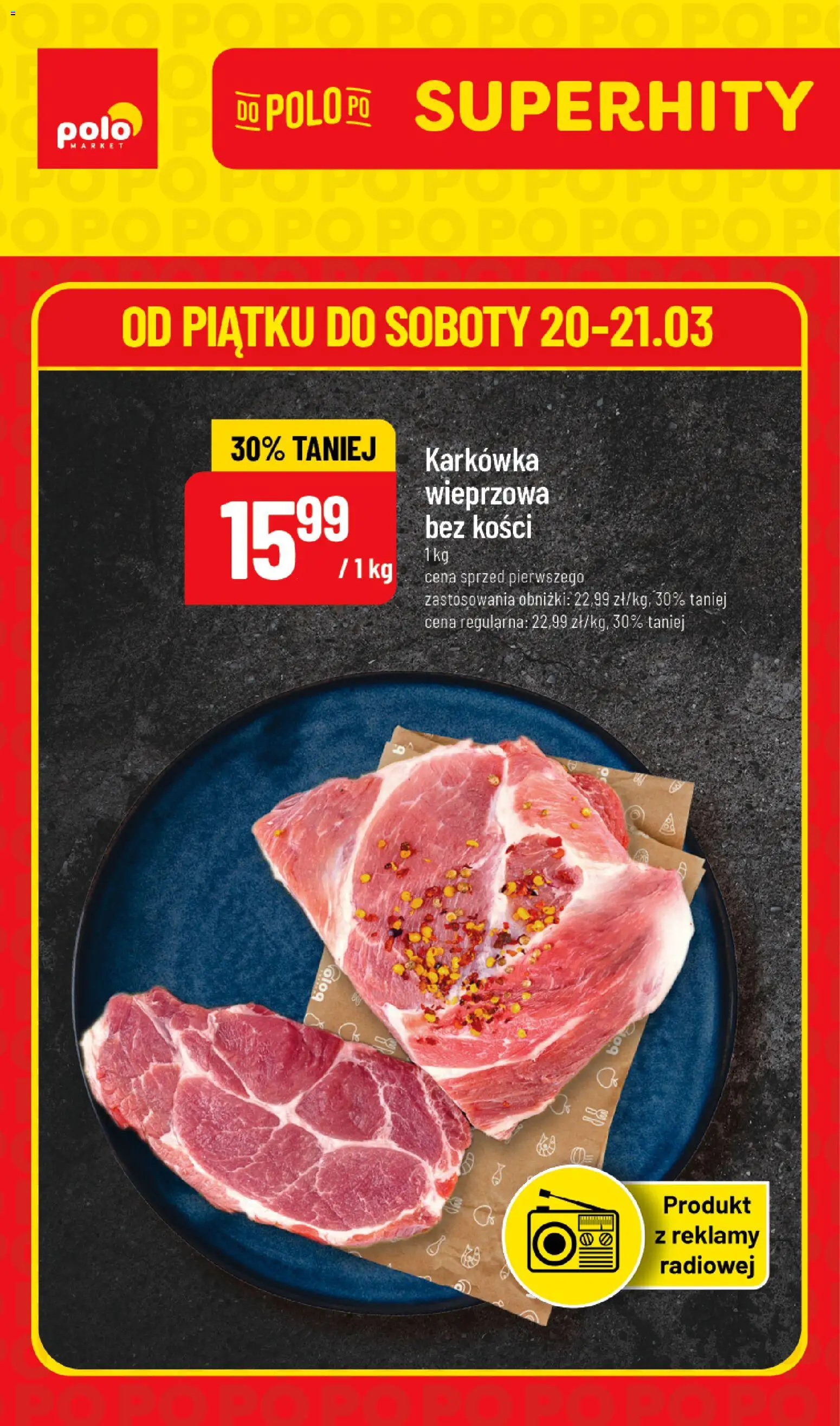 POLOmarket gazetka - Super Hity od 20.03.2026 | Strona: 1 | Produkty: Karkówka