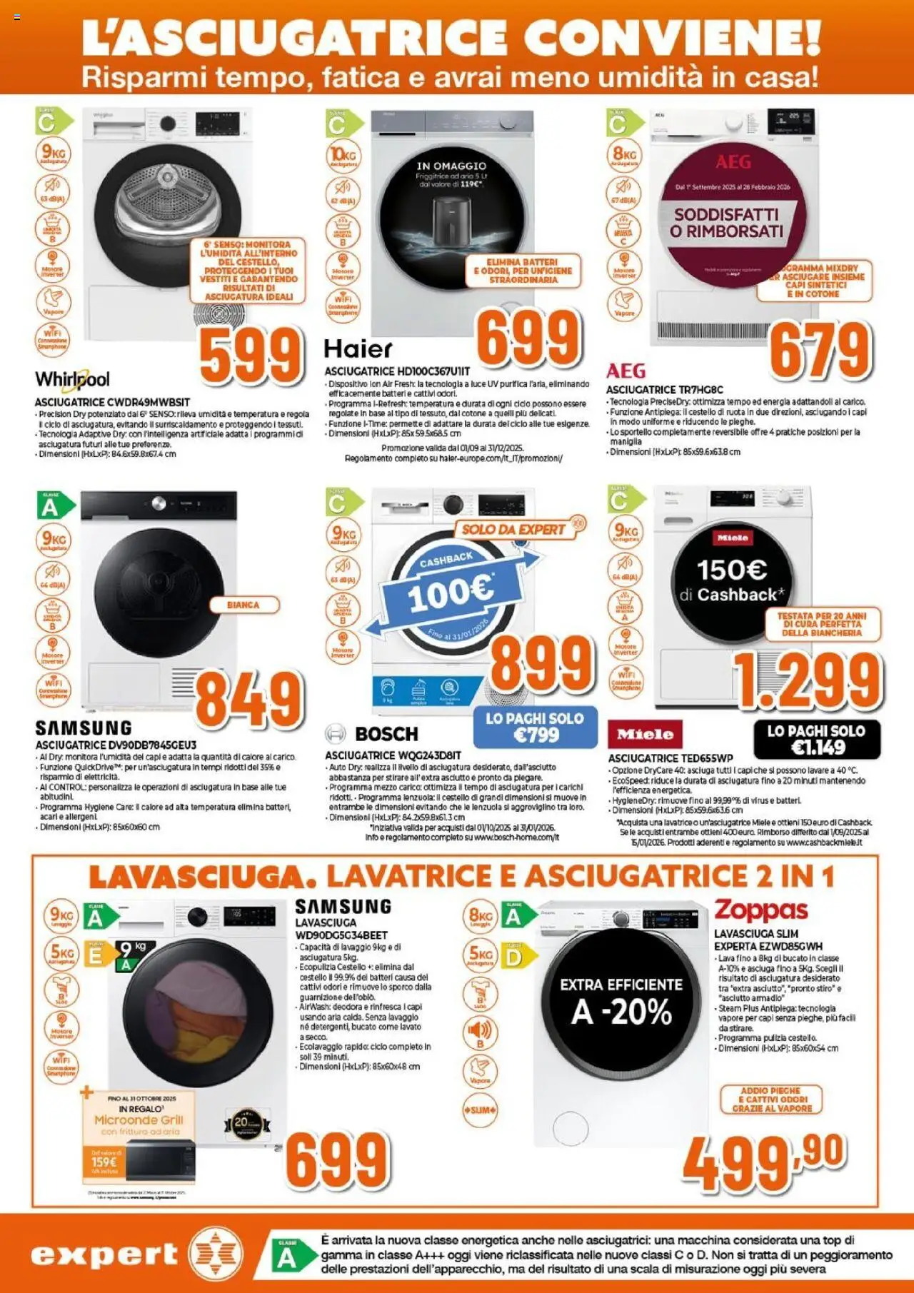 Volantino Expert del 16.10.2025 | Pagina: 4 | Prodotti: Top, Lavatrice, Asciugatrice, Scala