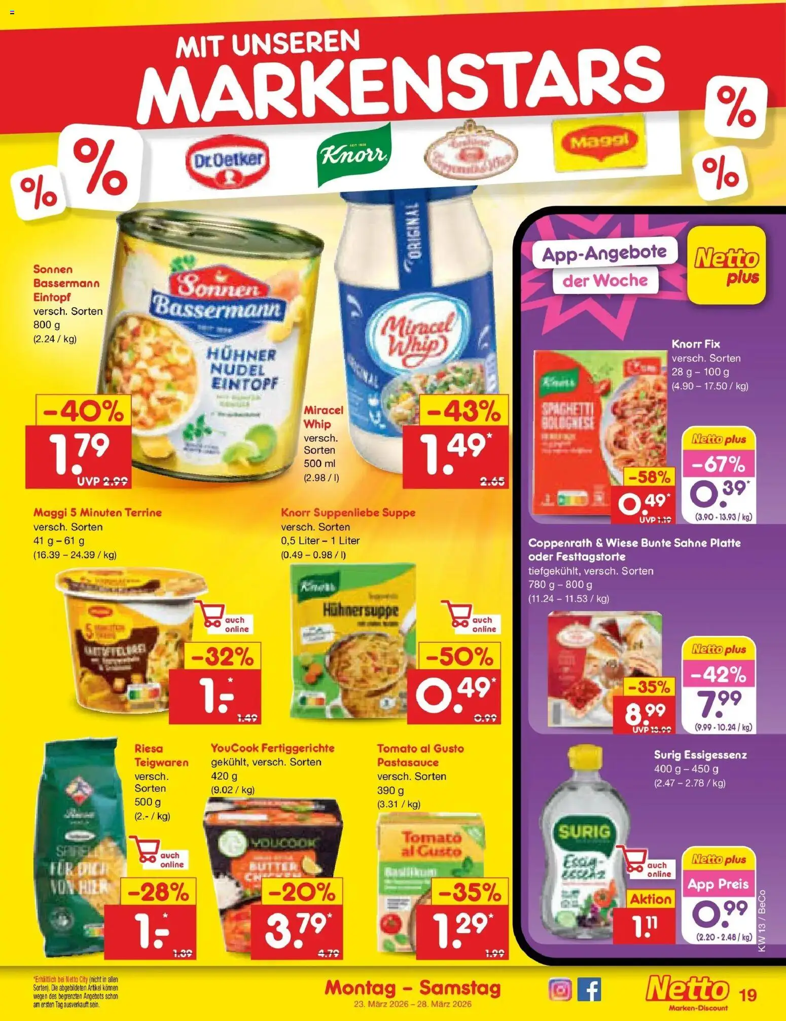 Netto Marken-Discount Prospekt Kremmen	 – gültig ab 23.03.2026 | Seite: 21 | Produkte: Youcook, Butter, Fertiggerichte, Maggi 5 minuten terrine