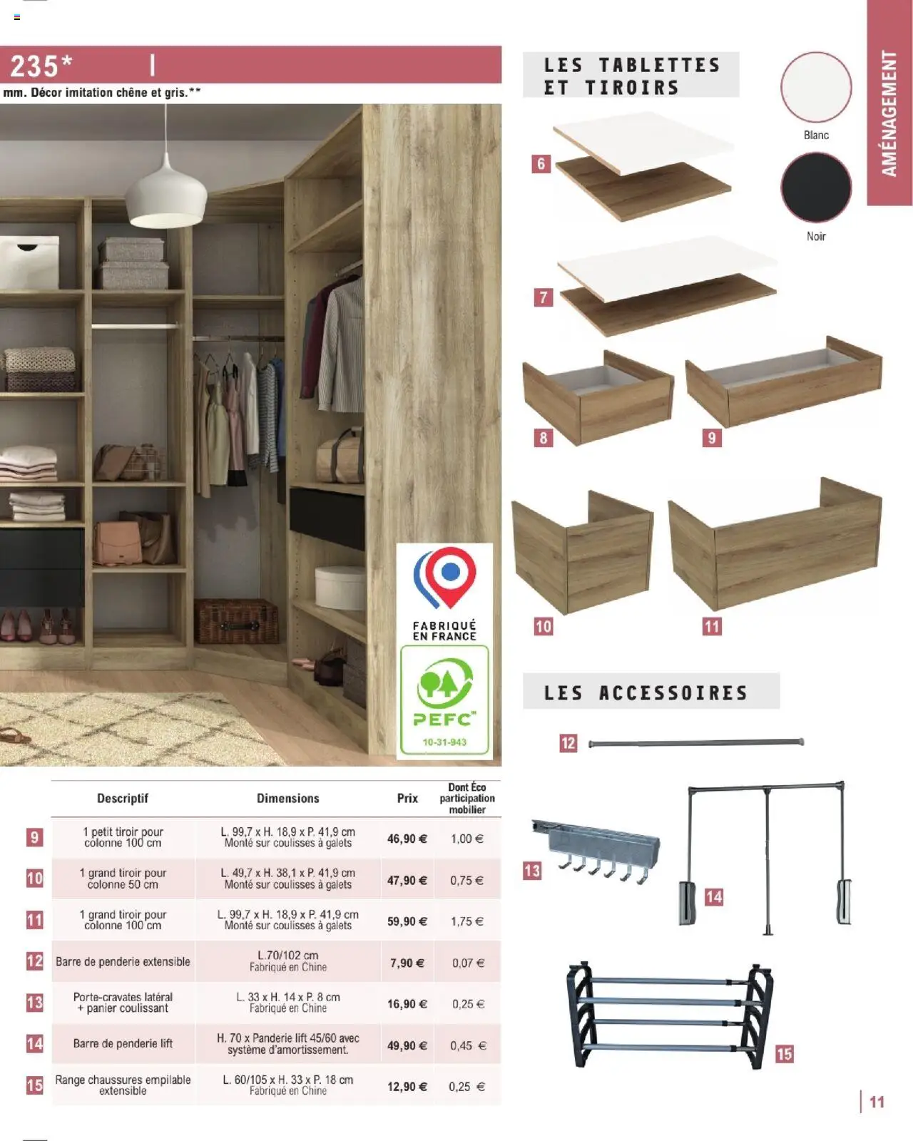 {H1} | Page: 11 | Produits: Range chaussures, Tiroirs, Panier