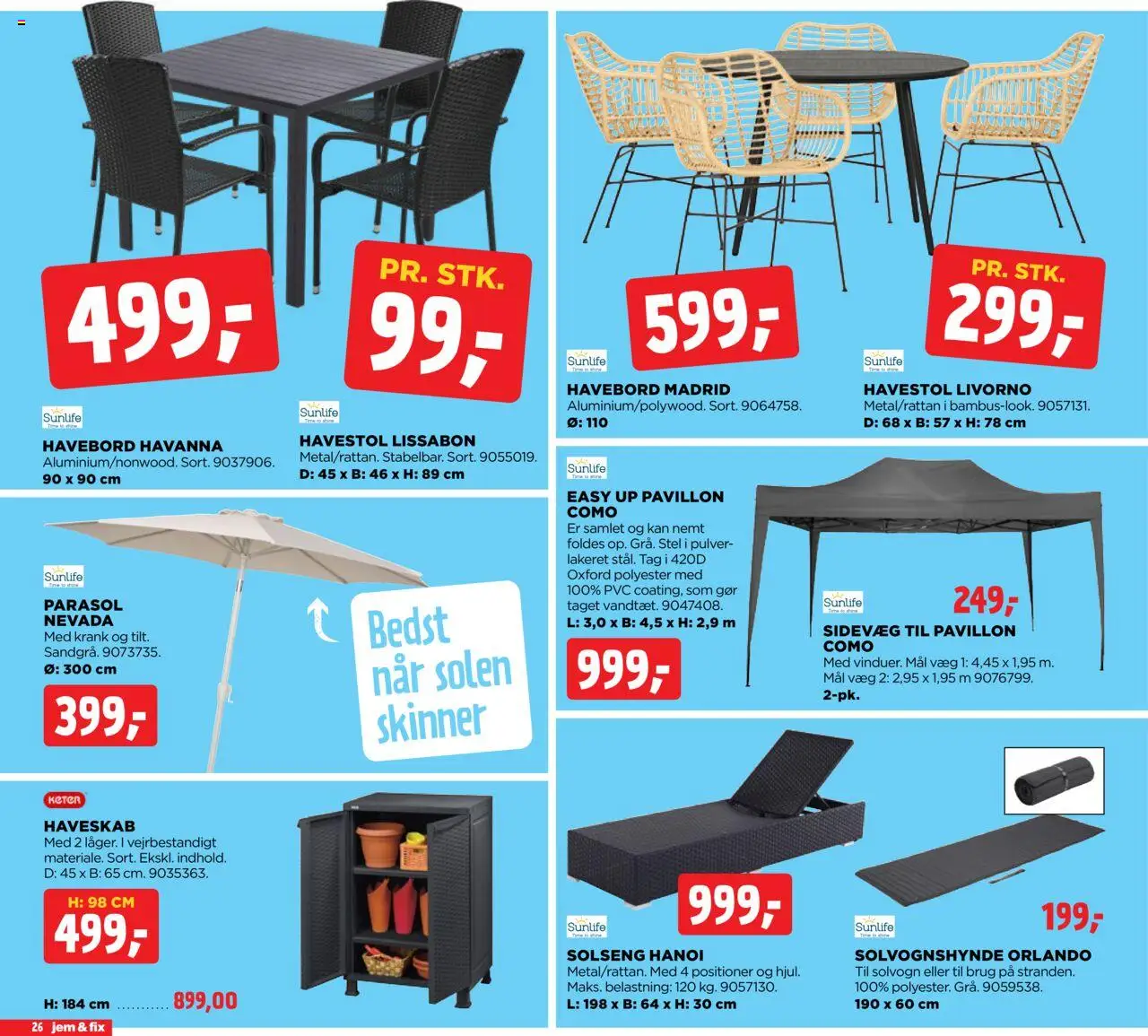 Jem & fix Tilbudsavis gyldig fra 06.07.2025 | Side: 26 | Produkter: Solvogn, Søm, Parasol