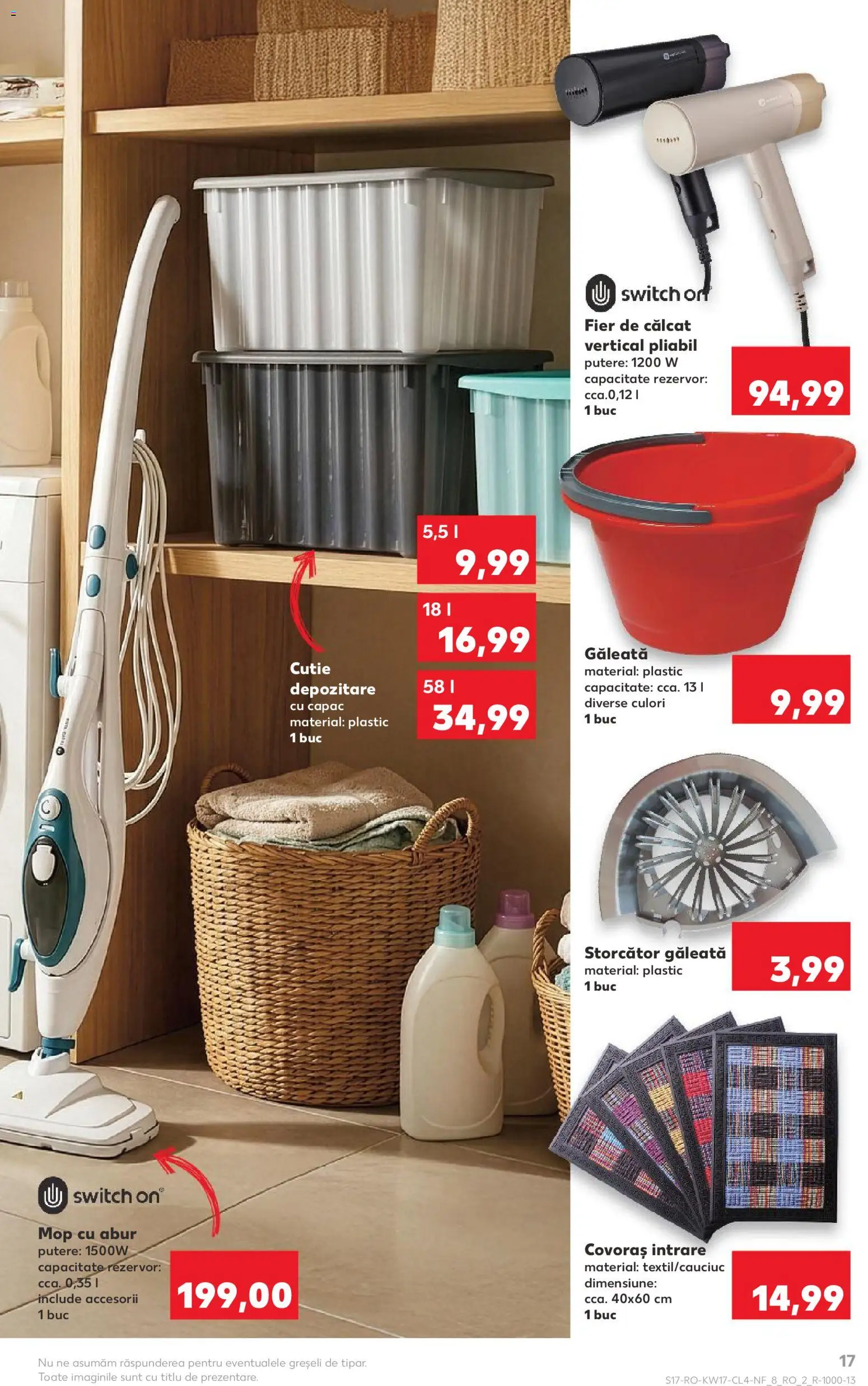 Noul catalog Kaufland – valabil de la 22.04.2026 | Pagină: 17 | Produse: Fier de călcat, Storcător, Mop, Bisiklet Aparatları