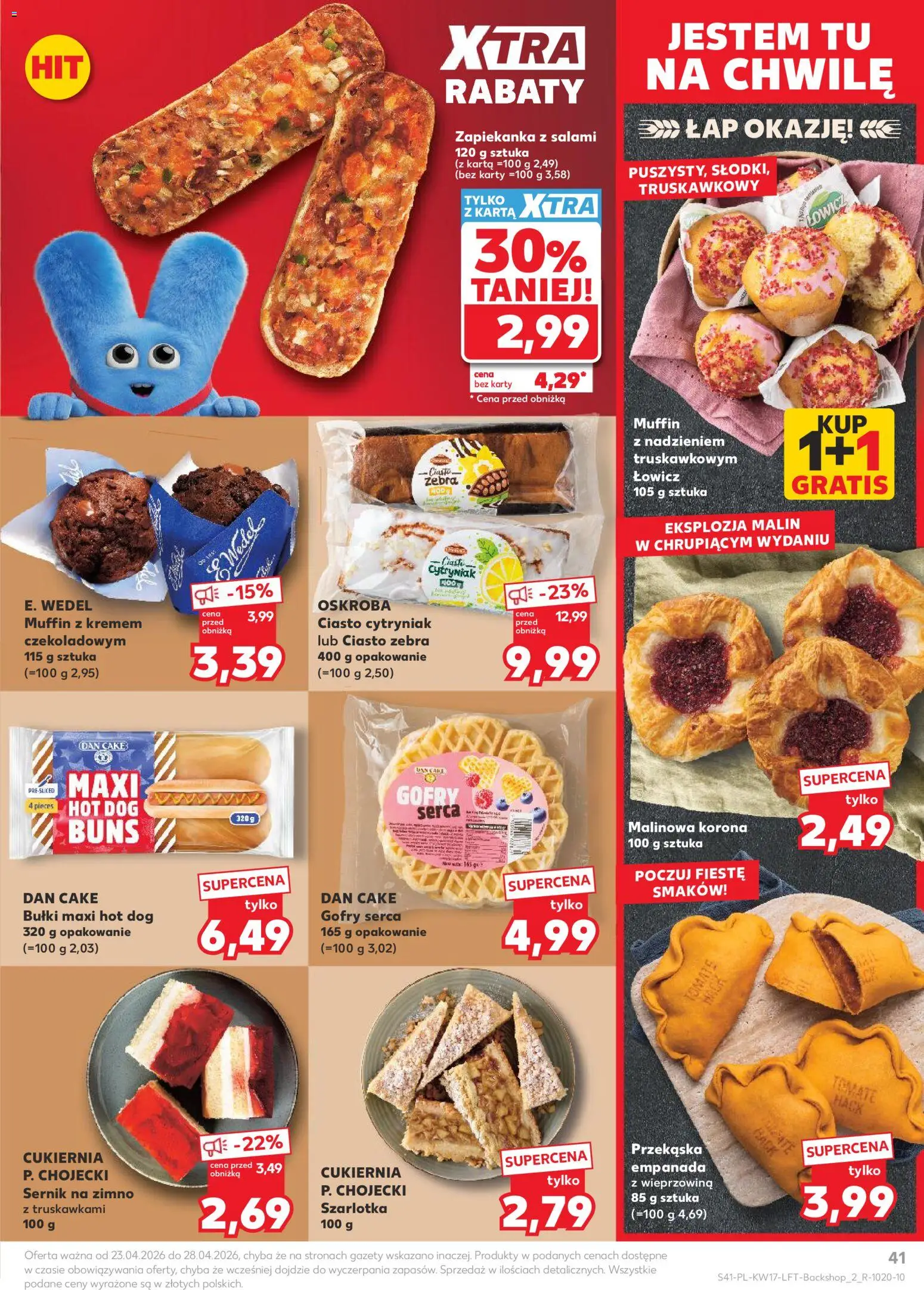 Kaufland gazetka od 23.04.2026 | Strona: 41 | Produkty: Karta, Ciasto, Zapiekanka, Wieprzowina