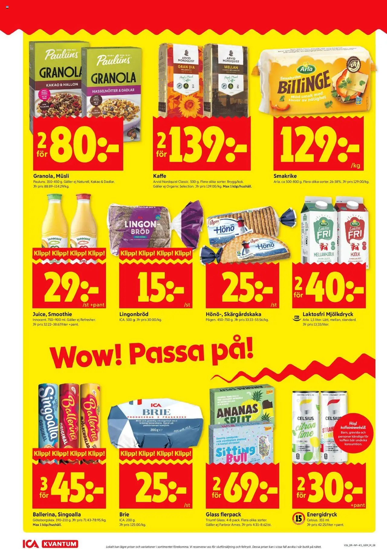 ICA Kvantum reklamblad aktuell från 23.06.2025 | Sida: 10 | Produkter: Ballerina, Kaffe, Energidryck, Lime