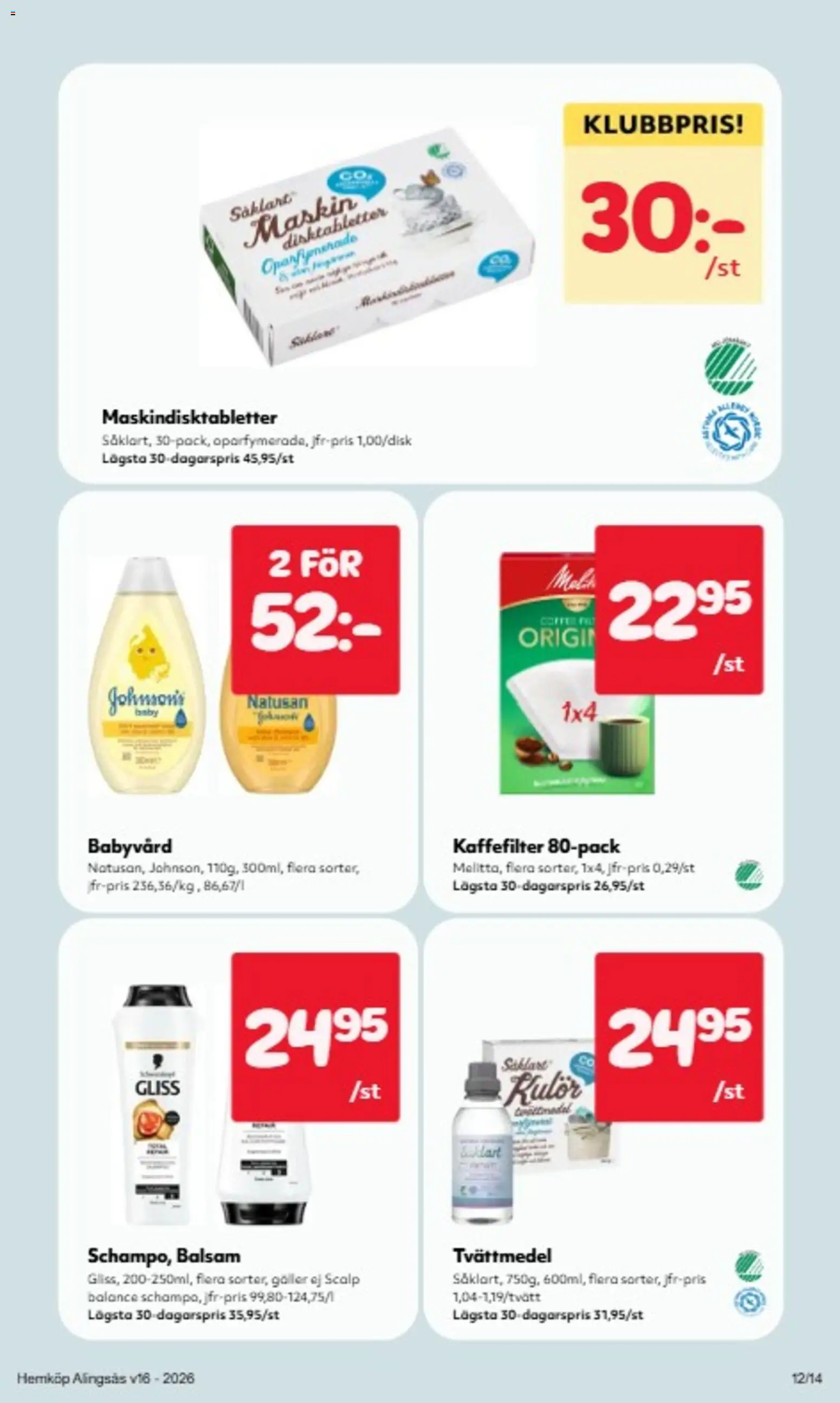 Hemköp reklamblad aktuell från 13.04.2026 | Sida: 5 | Produkter: Balsam, Tvättmedel, Galler